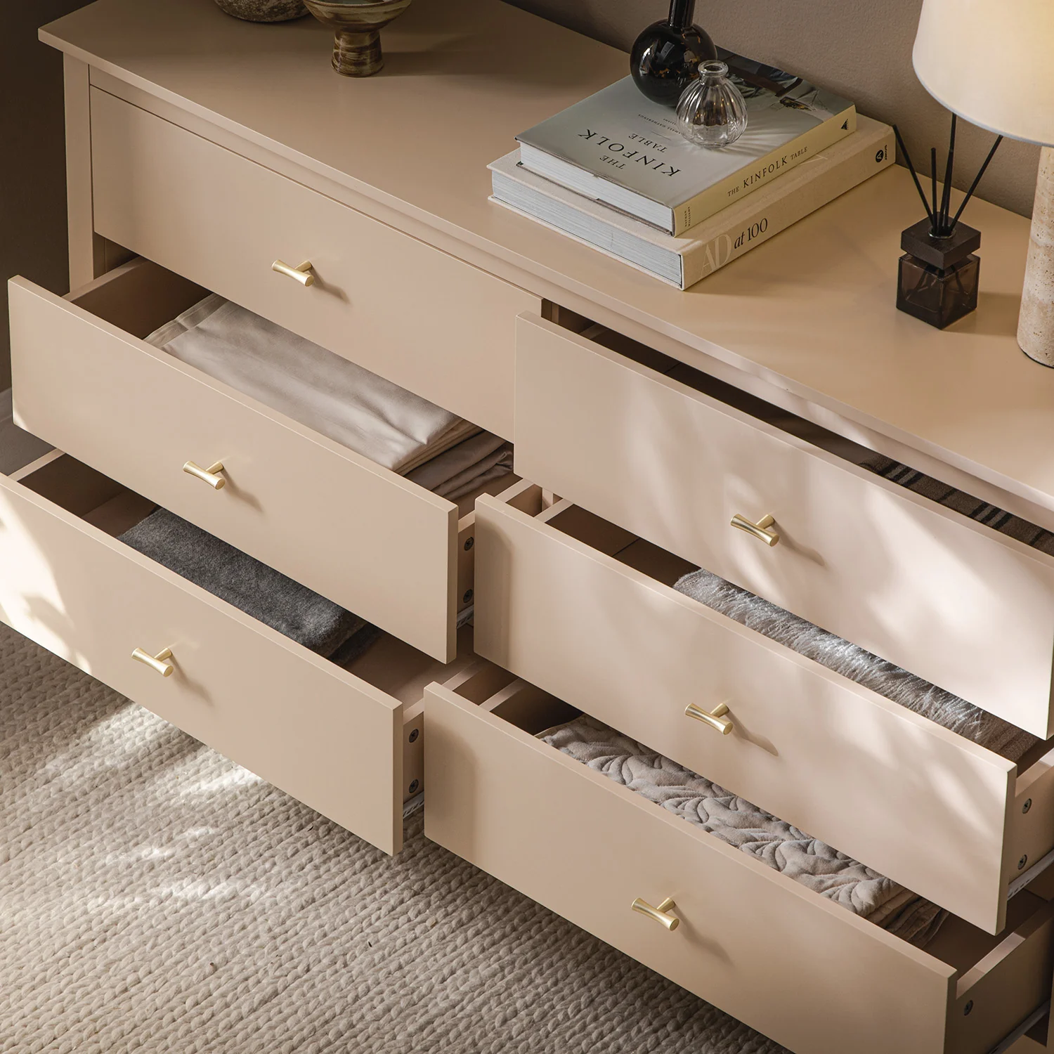 Oakham Chest of 6 Drawers, Nude Pink - Image 4
