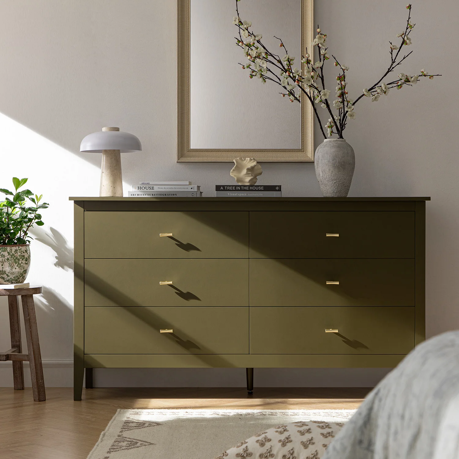 Oakham Chest of 6 Drawers, Olive Grove - Image 2