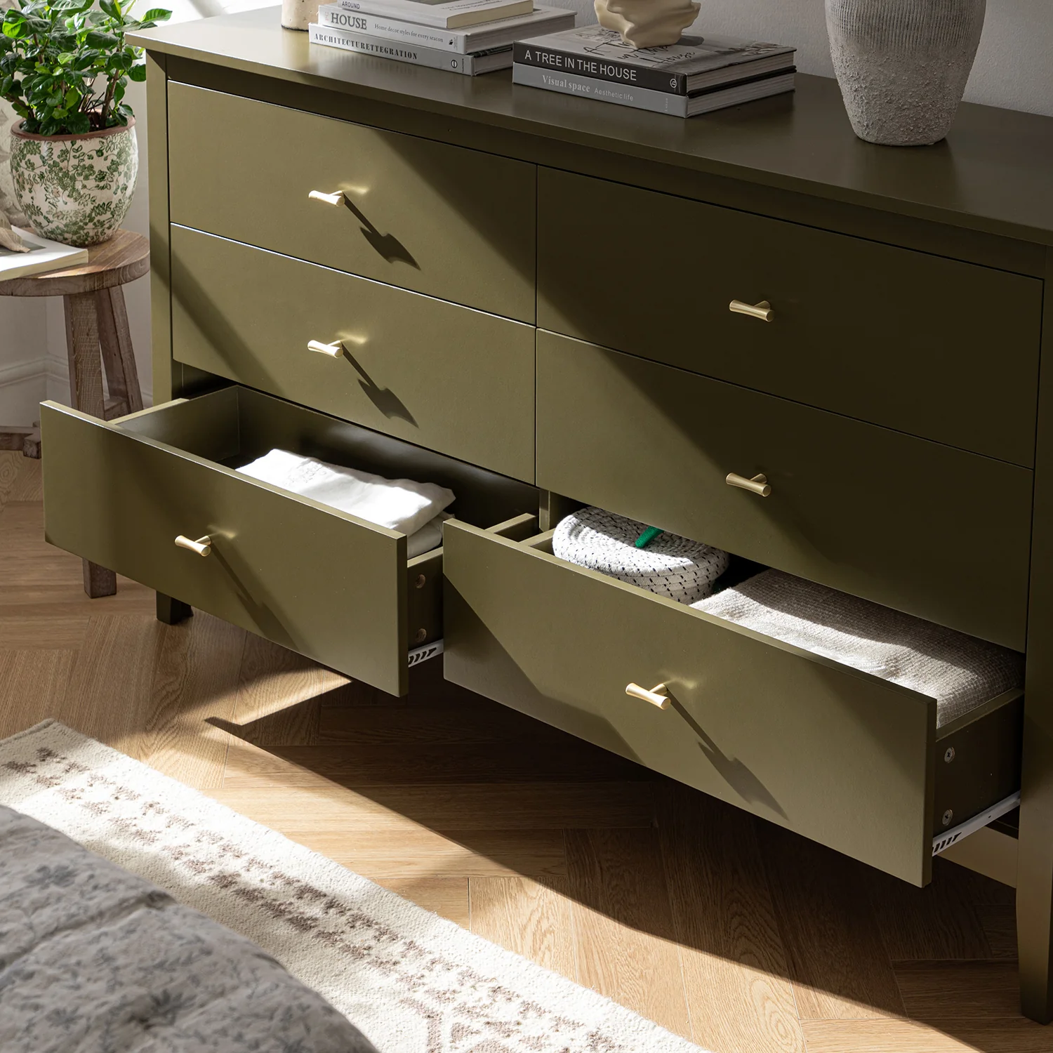 Oakham Chest of 6 Drawers, Olive Grove - Image 4