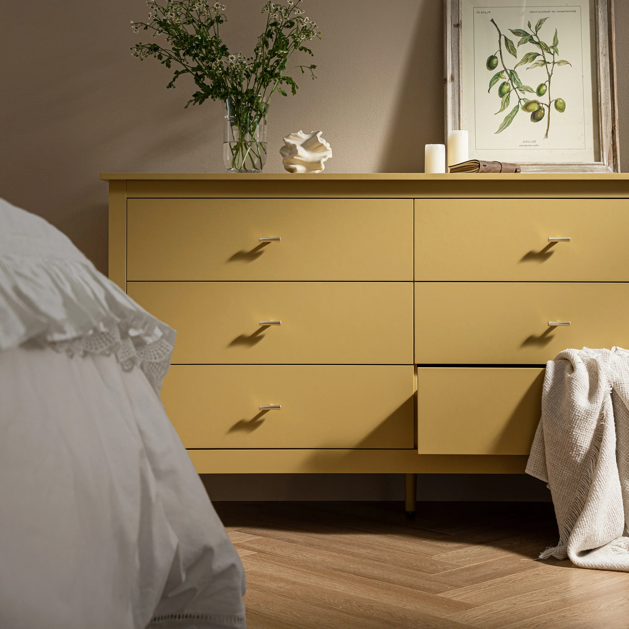 Oakham Chest of 6 Drawers, Rattan Yellow - Image 3
