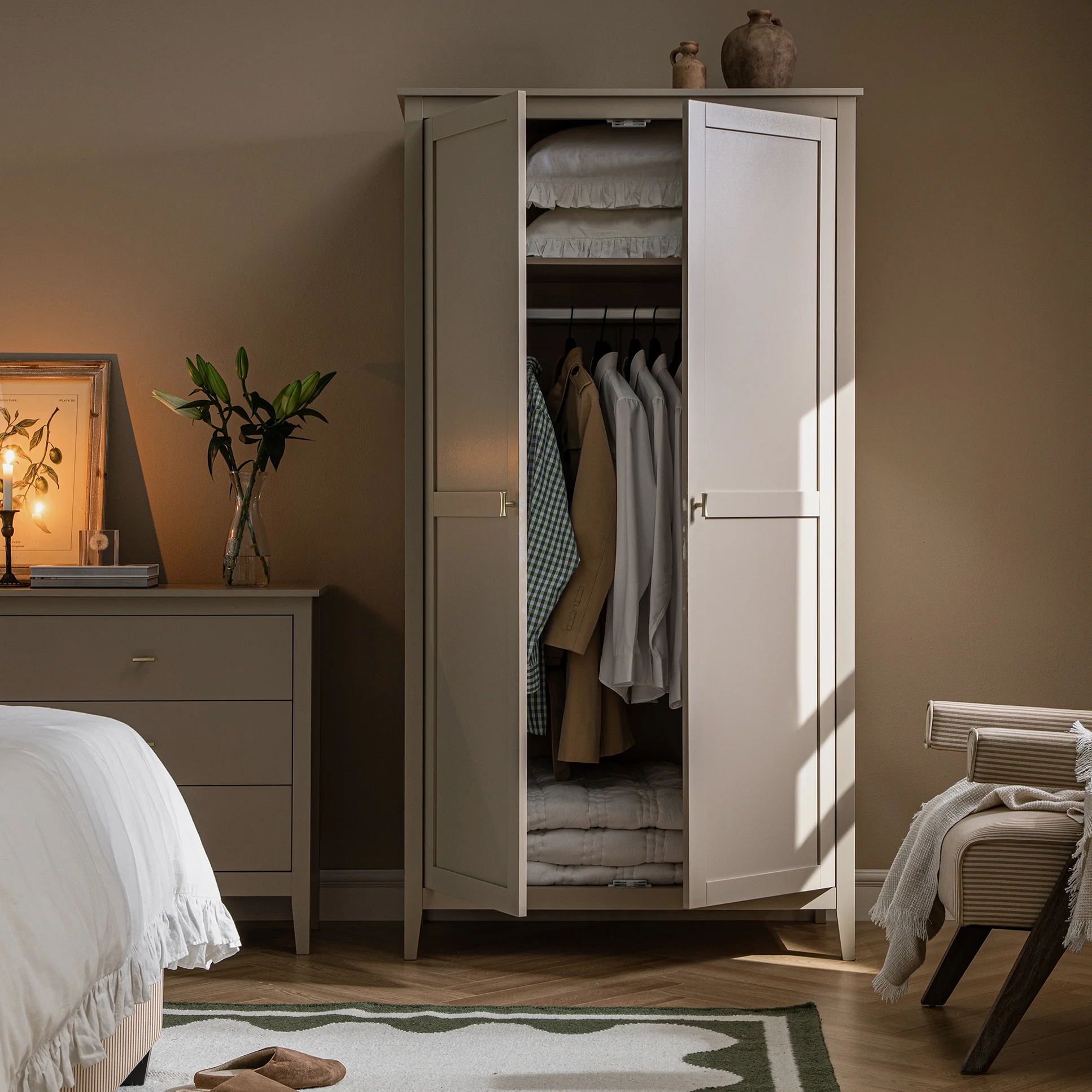 Oakham Double Wardrobe, Deep Greige - Image 3