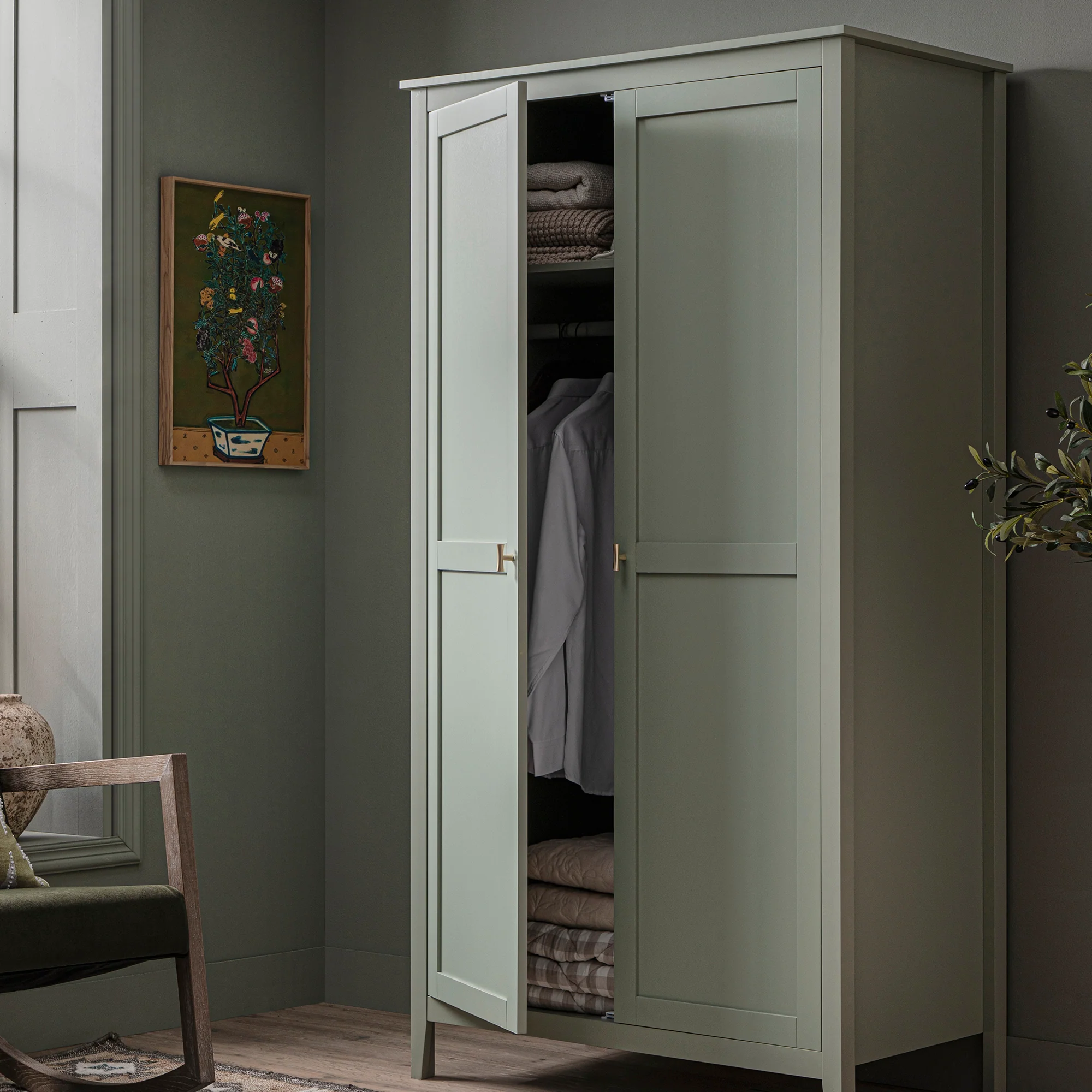 Oakham Double Wardrobe, Desert Sage - Image 4