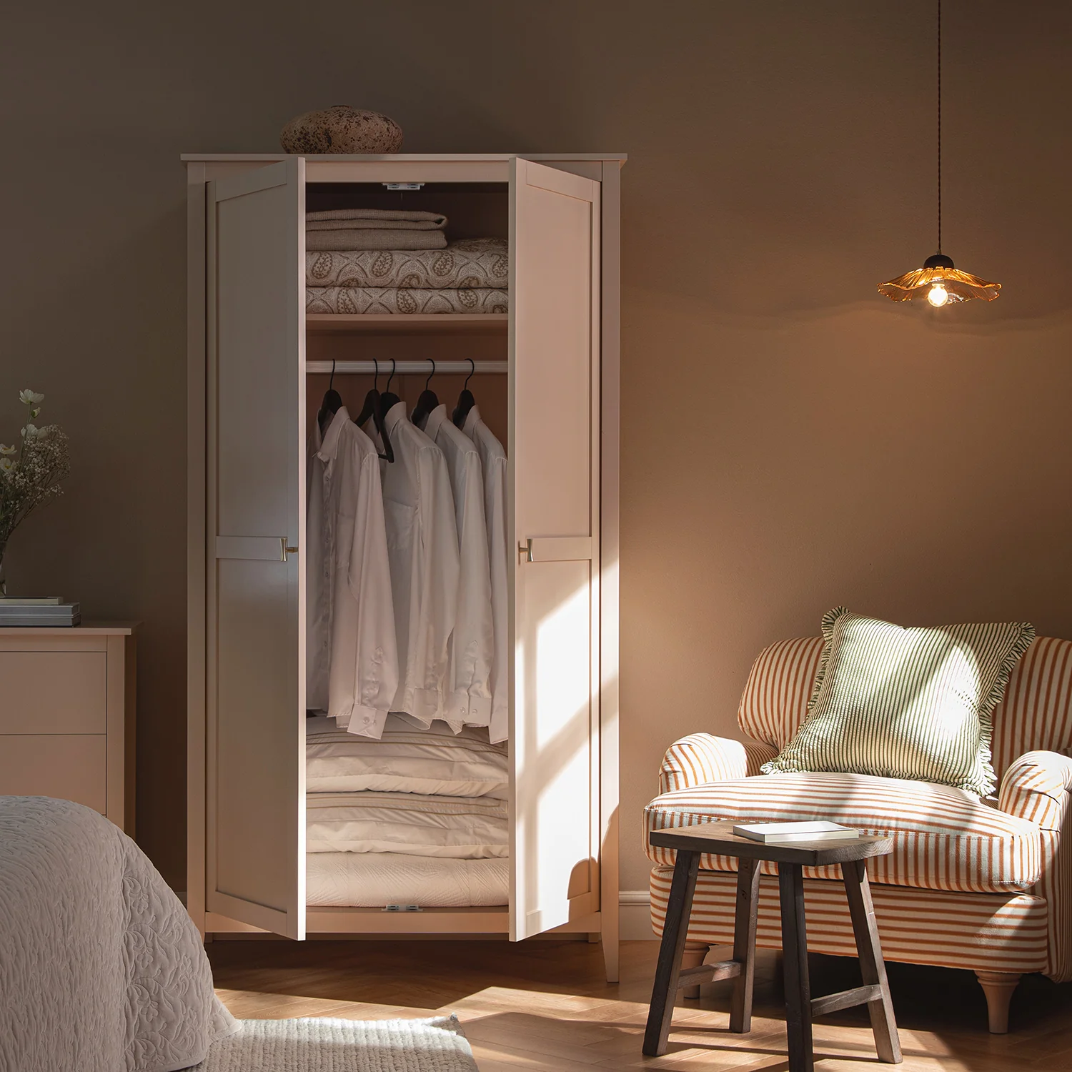 Oakham Double Wardrobe, Nude Pink - Image 2