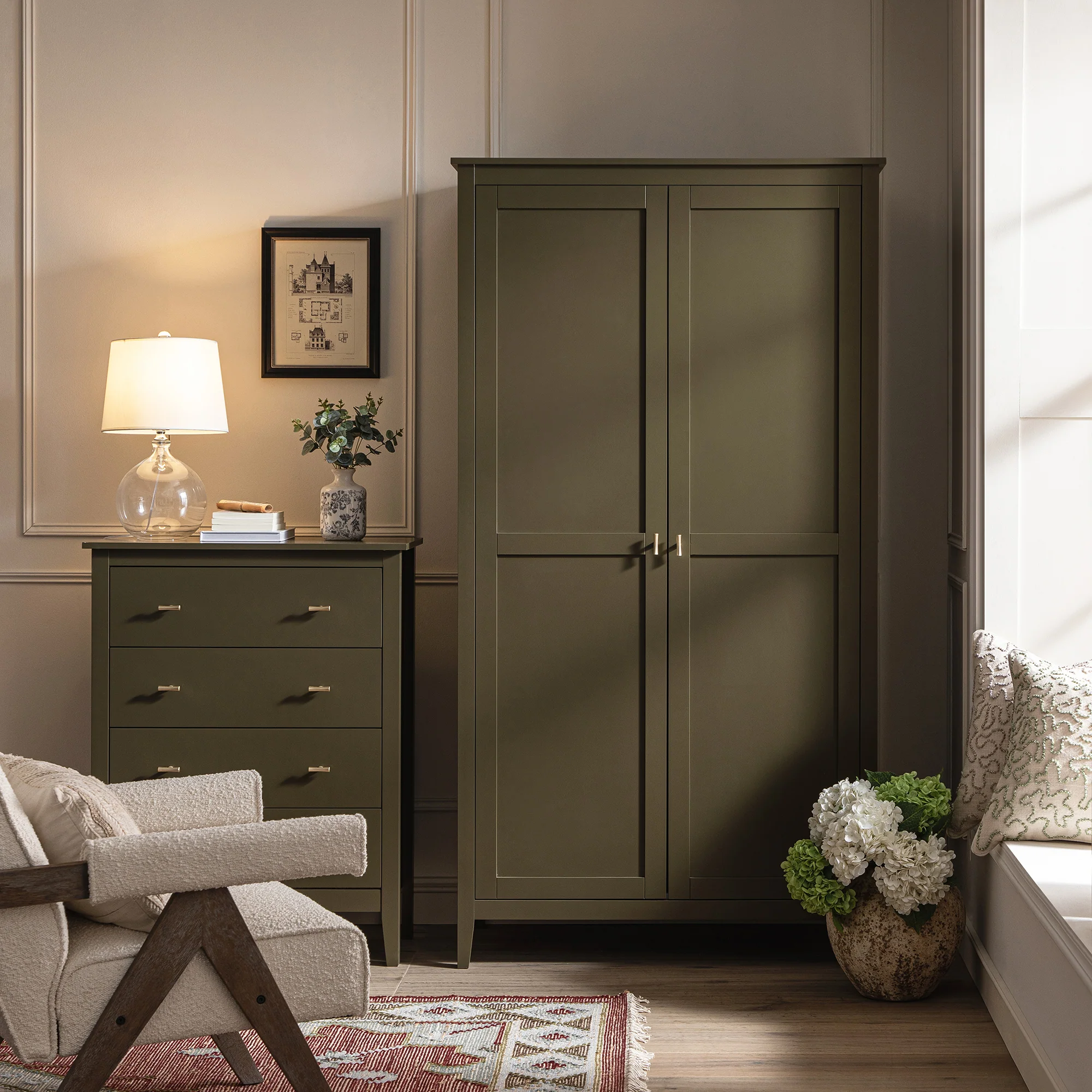 Oakham Double Wardrobe, Olive Grove - Image 2