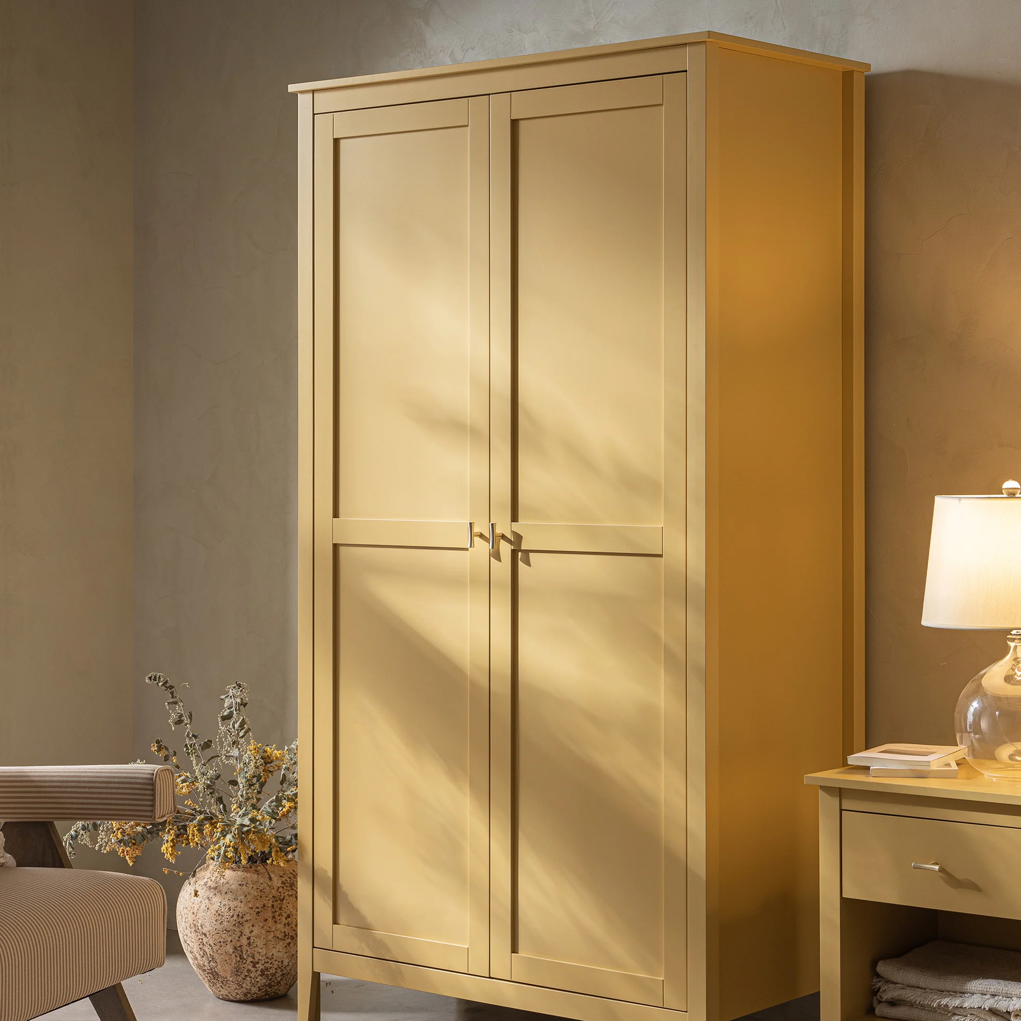 Oakham Double Wardrobe, Rattan Yellow - Image 5