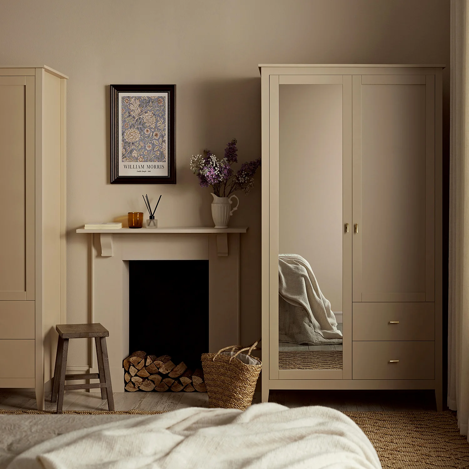 Oakham Mirrored Double Wardrobe, Deep Greige - Image 2