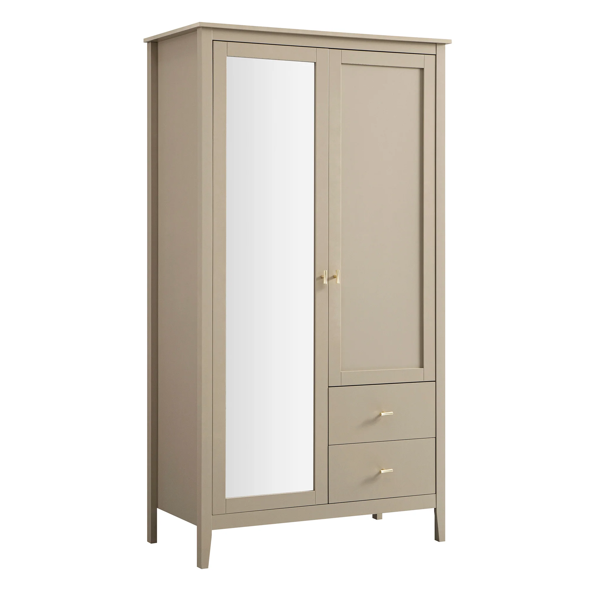 Oakham Mirrored Double Wardrobe, Deep Greige - Image 7