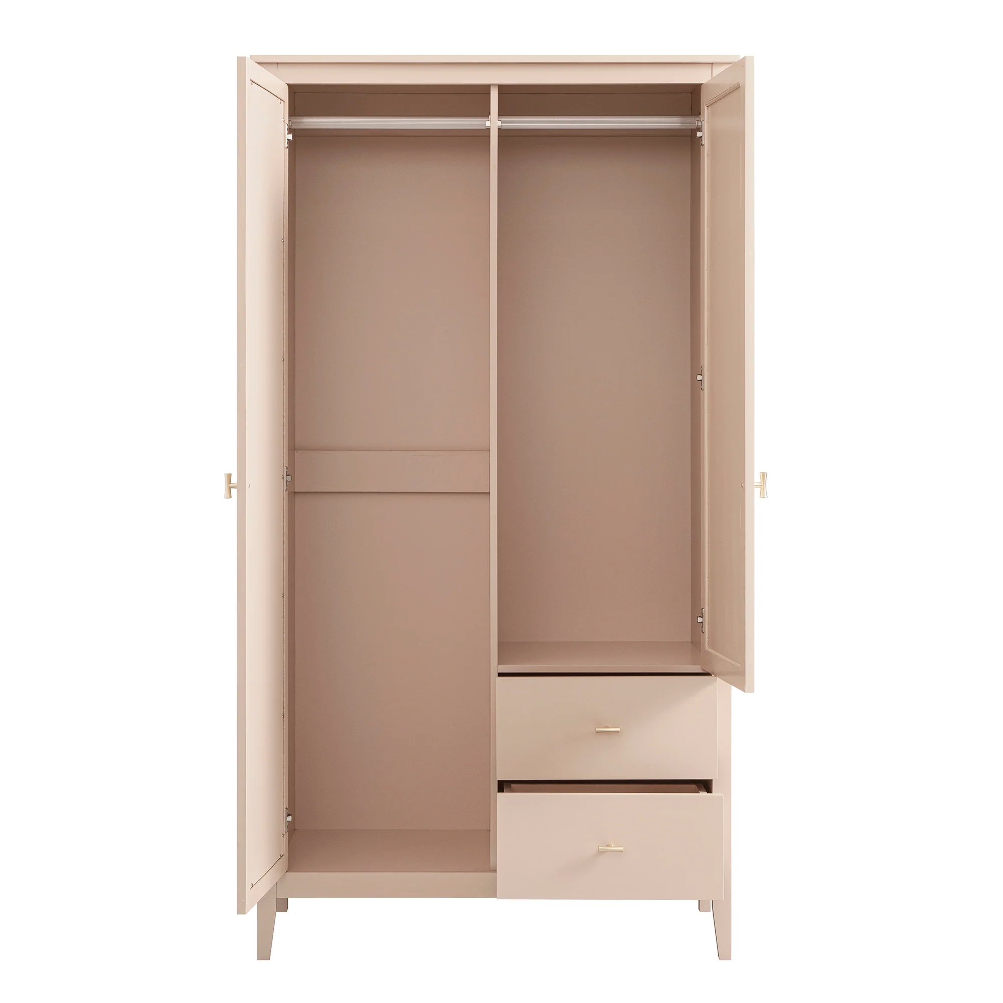 Oakham Mirrored Double Wardrobe, Nude Pink - Image 10