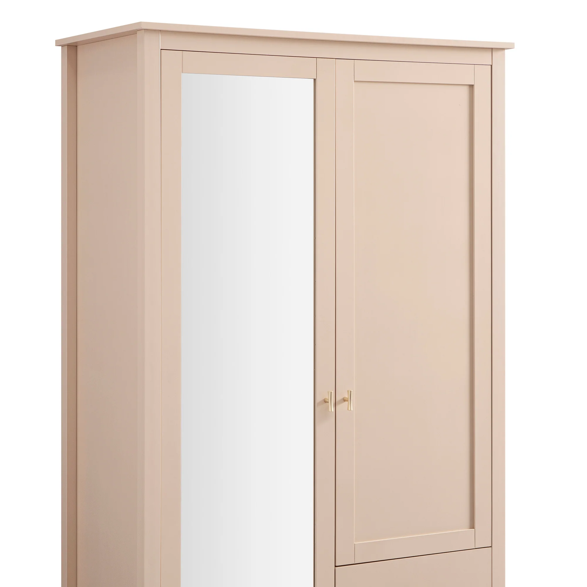 Oakham Mirrored Double Wardrobe, Nude Pink - Image 14