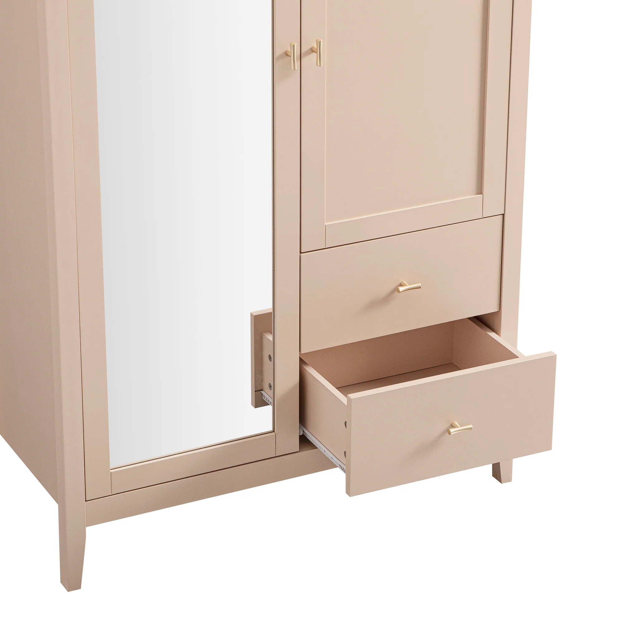 Oakham Mirrored Double Wardrobe, Nude Pink - Image 15