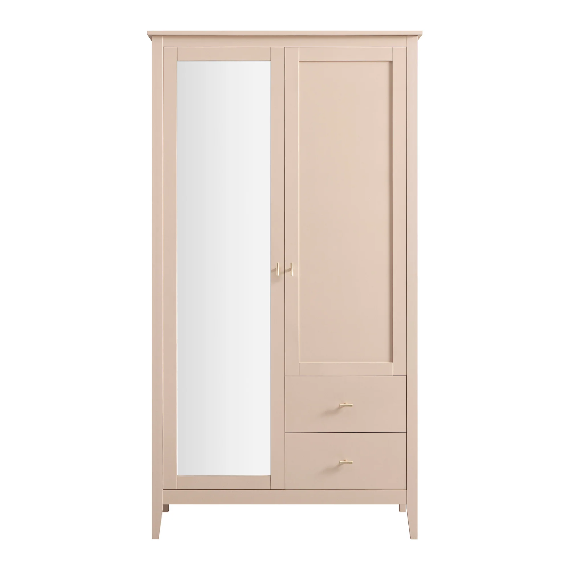Oakham Mirrored Double Wardrobe, Nude Pink - Image 7