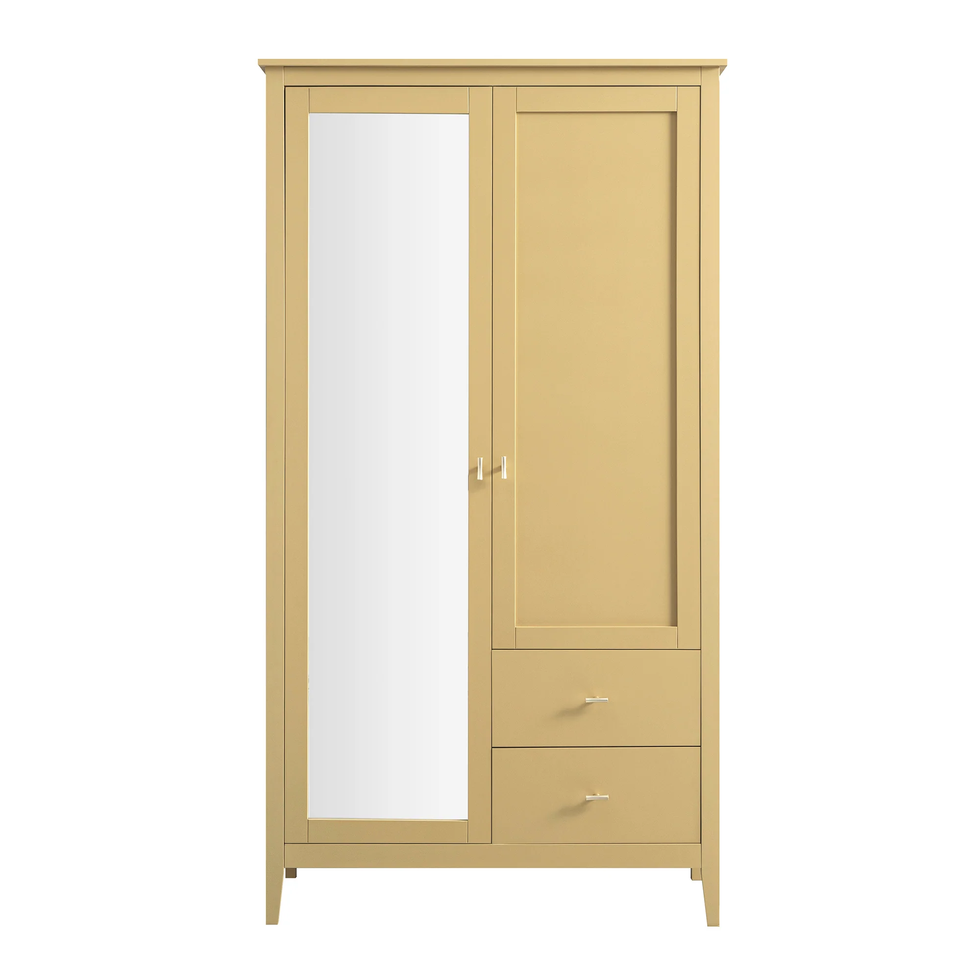 Oakham Mirrored Double Wardrobe, Rattan Yellow - Image 6