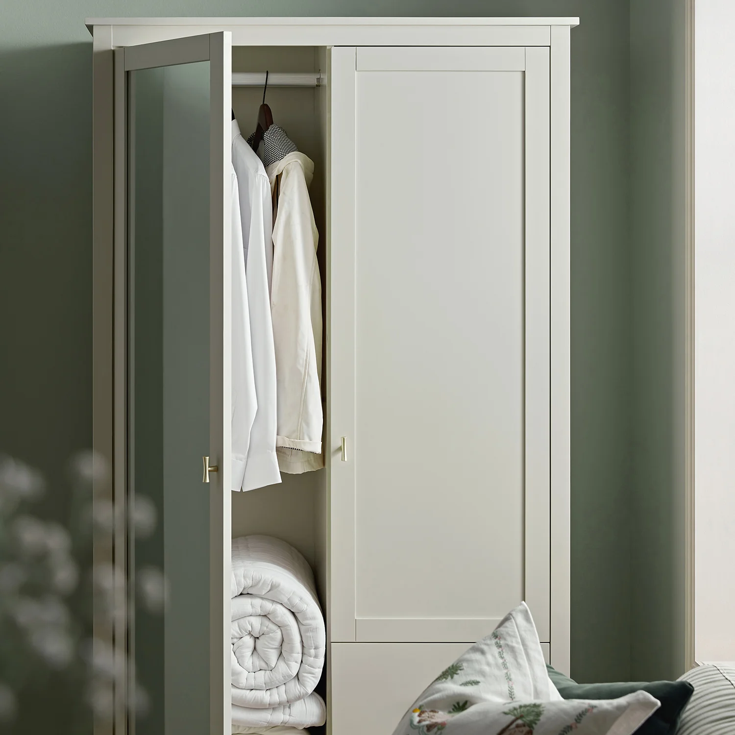 Oakham Mirrored Double Wardrobe, Shaded White - Image 4