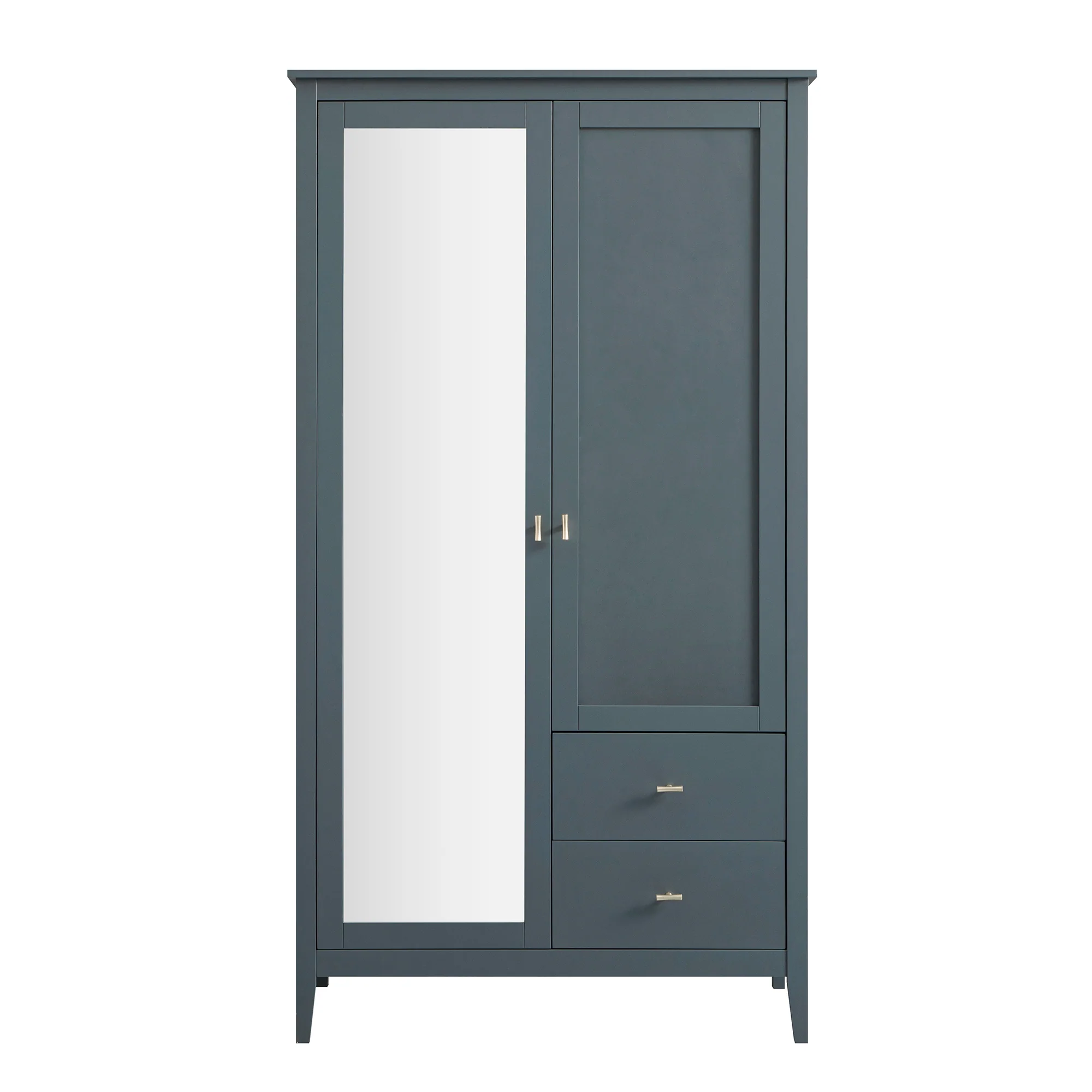 Oakham Mirrored Double Wardrobe, Stormy Blue - Image 7