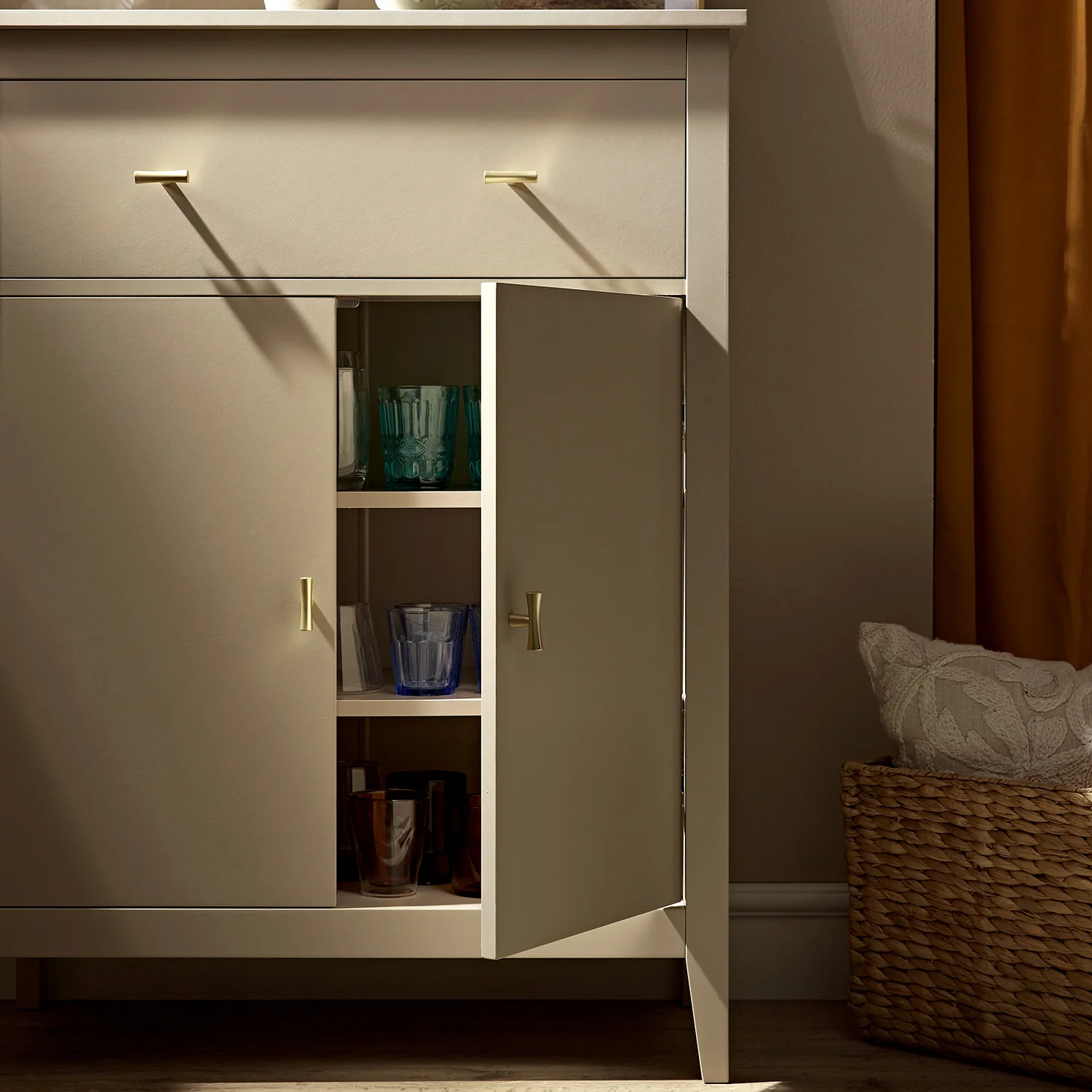 Oakham Small Sideboard with Drawer, Deep Greige - Image 4