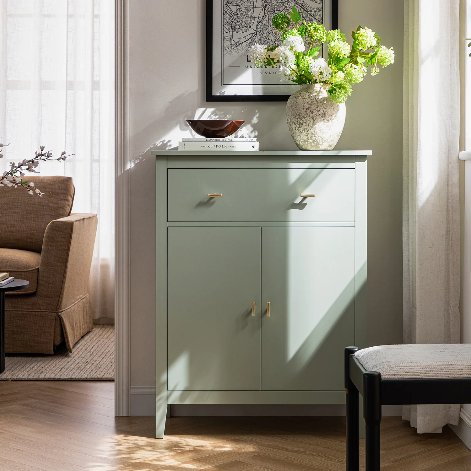 Oakham Small Sideboard with Drawer, Desert Sage - Image 2