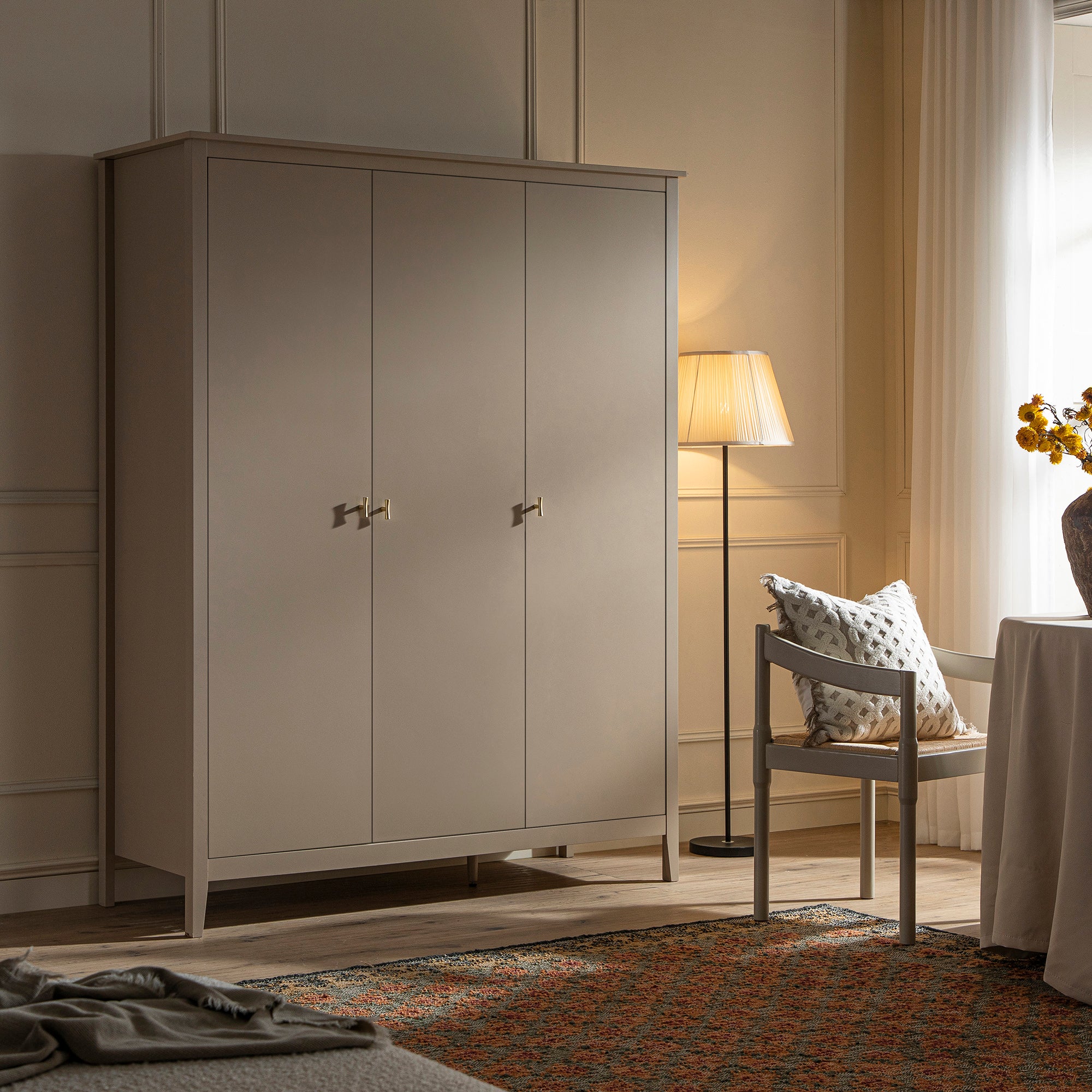 Oakham Triple Wardrobe, Deep Greige - Image 3
