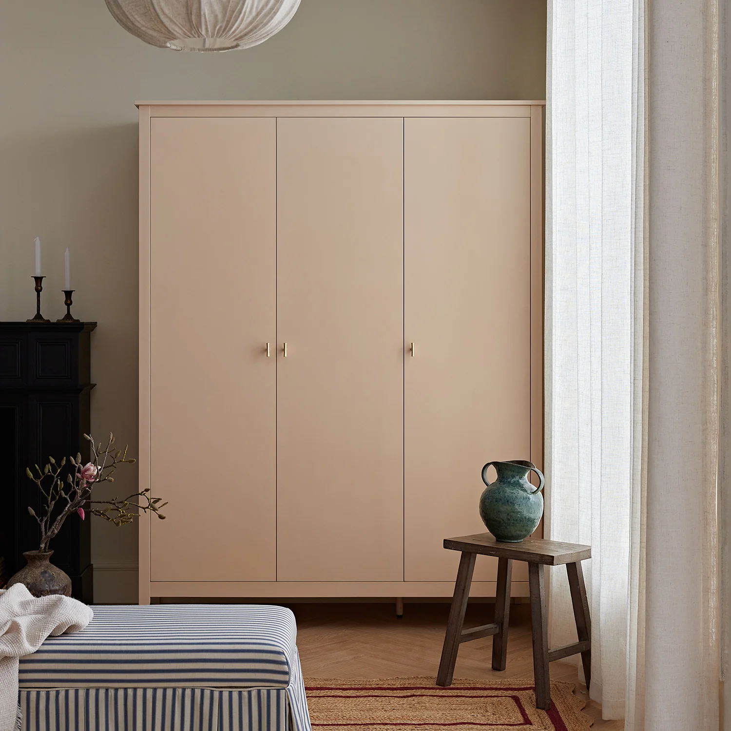 Oakham Triple Wardrobe, Nude Pink - Image 2