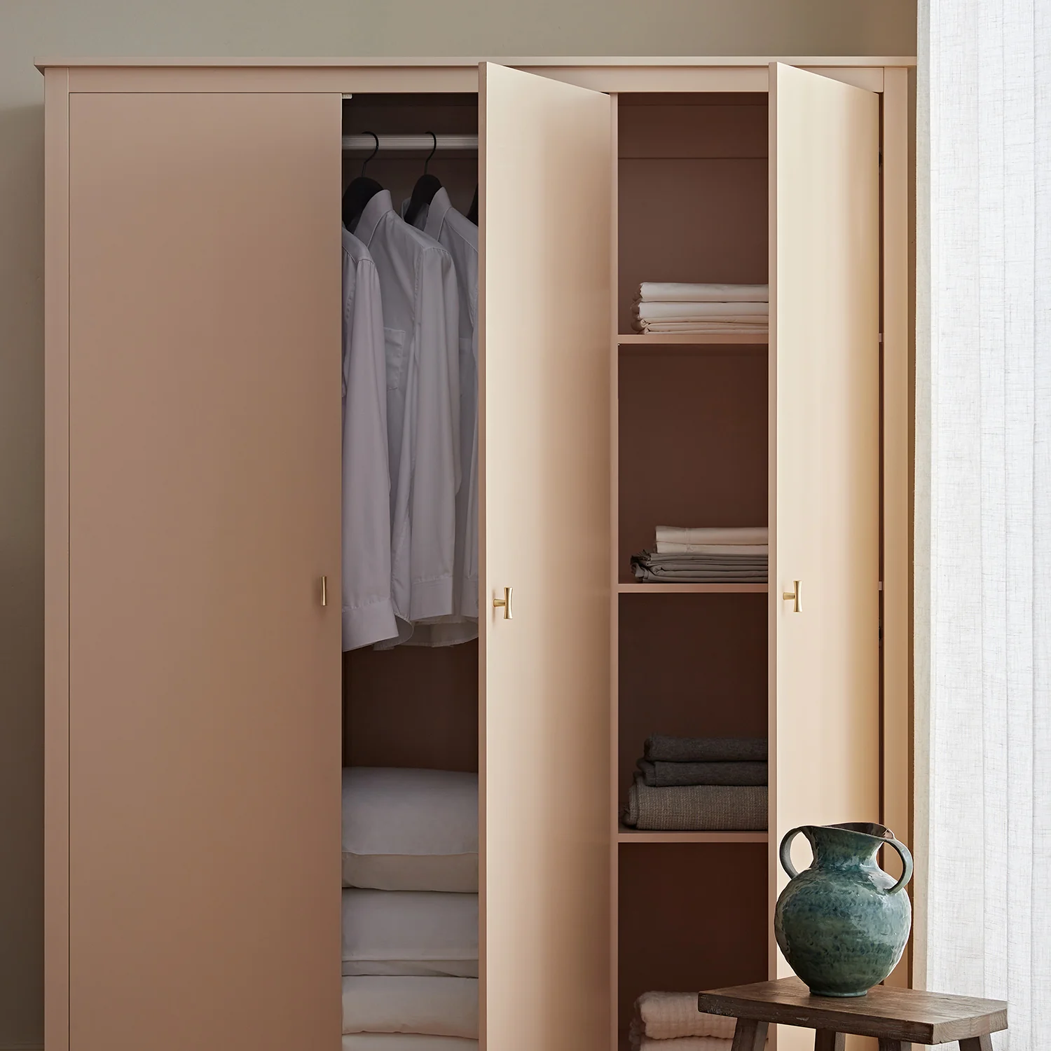 Oakham Triple Wardrobe, Nude Pink - Image 4