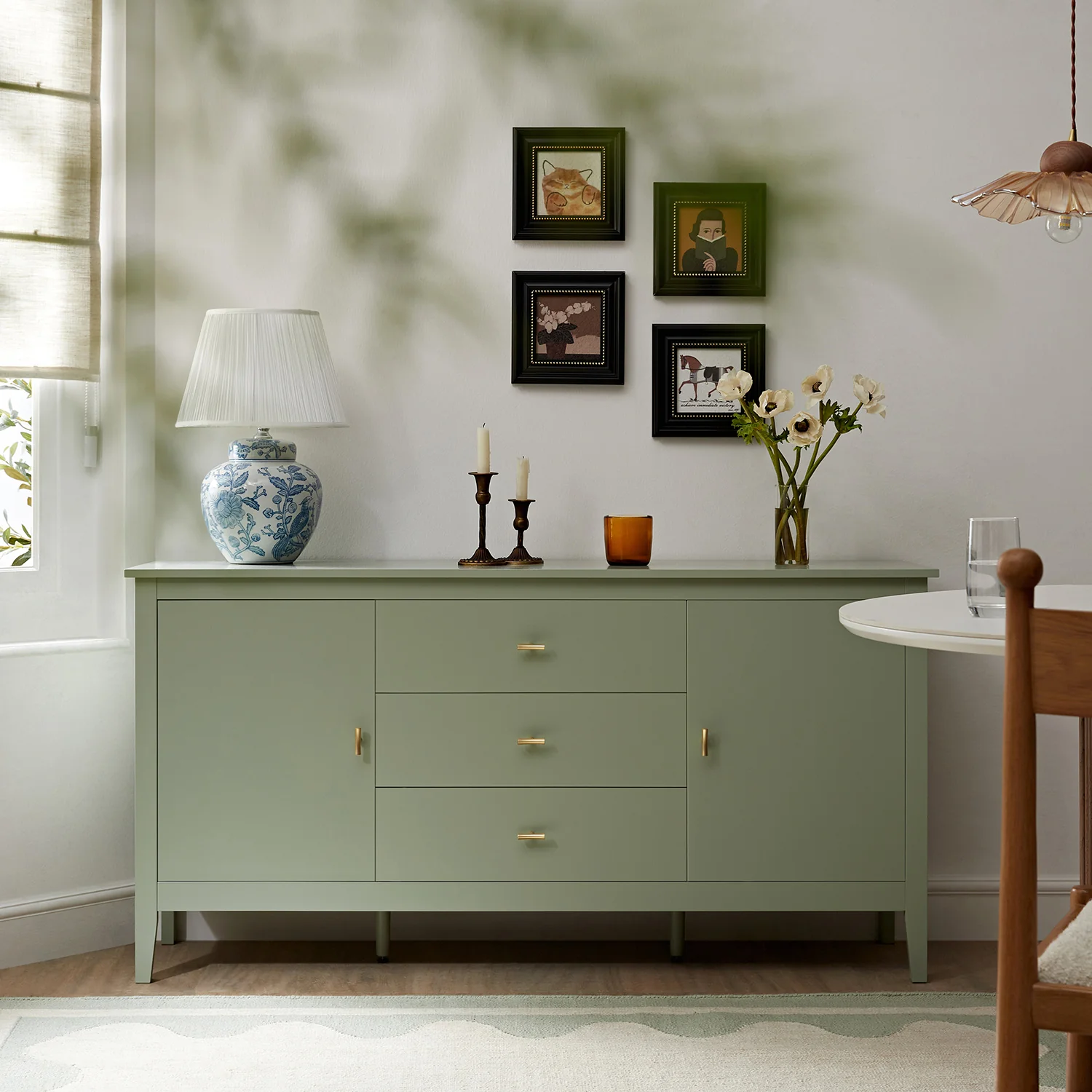 Oakham Wide Sideboard with Drawers, Desert Sage - Image 2