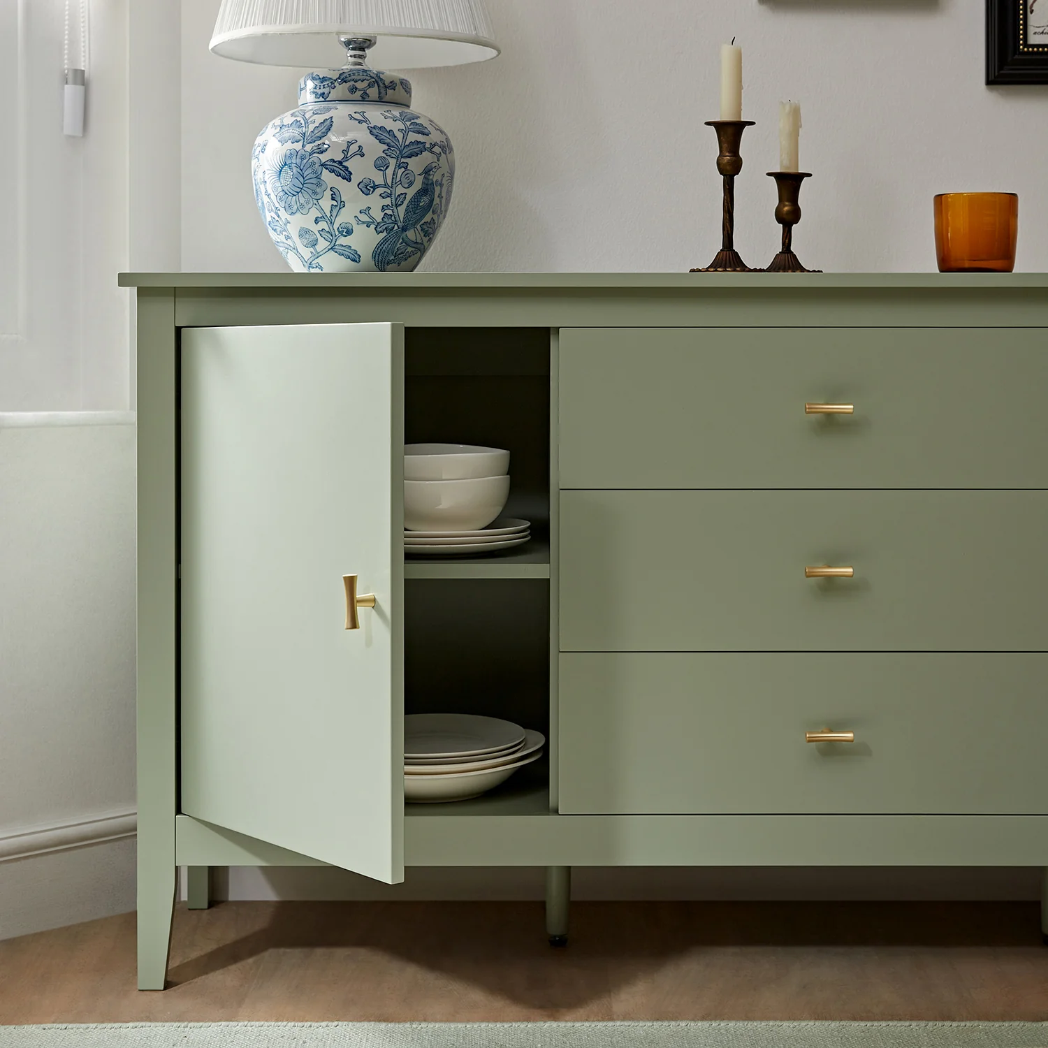 Oakham Wide Sideboard with Drawers, Desert Sage - Image 5