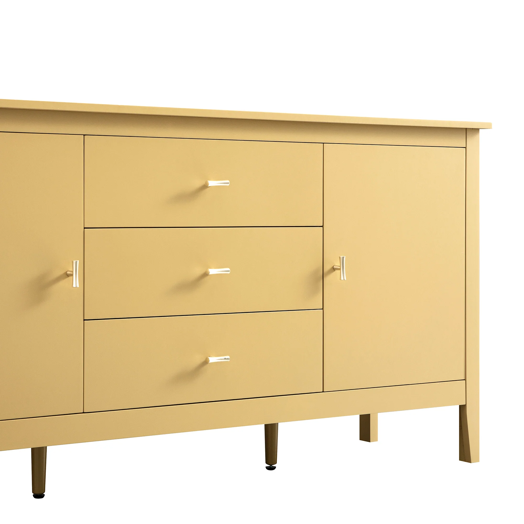 Oakham Wide Sideboard with Drawers, Rattan Yellow - Image 15