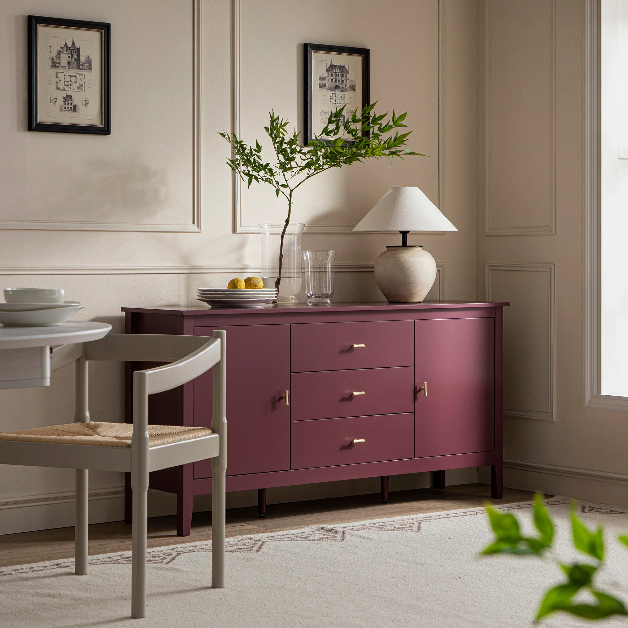 Oakham Wide Sideboard with Drawers, Wild Cherry - Image 2