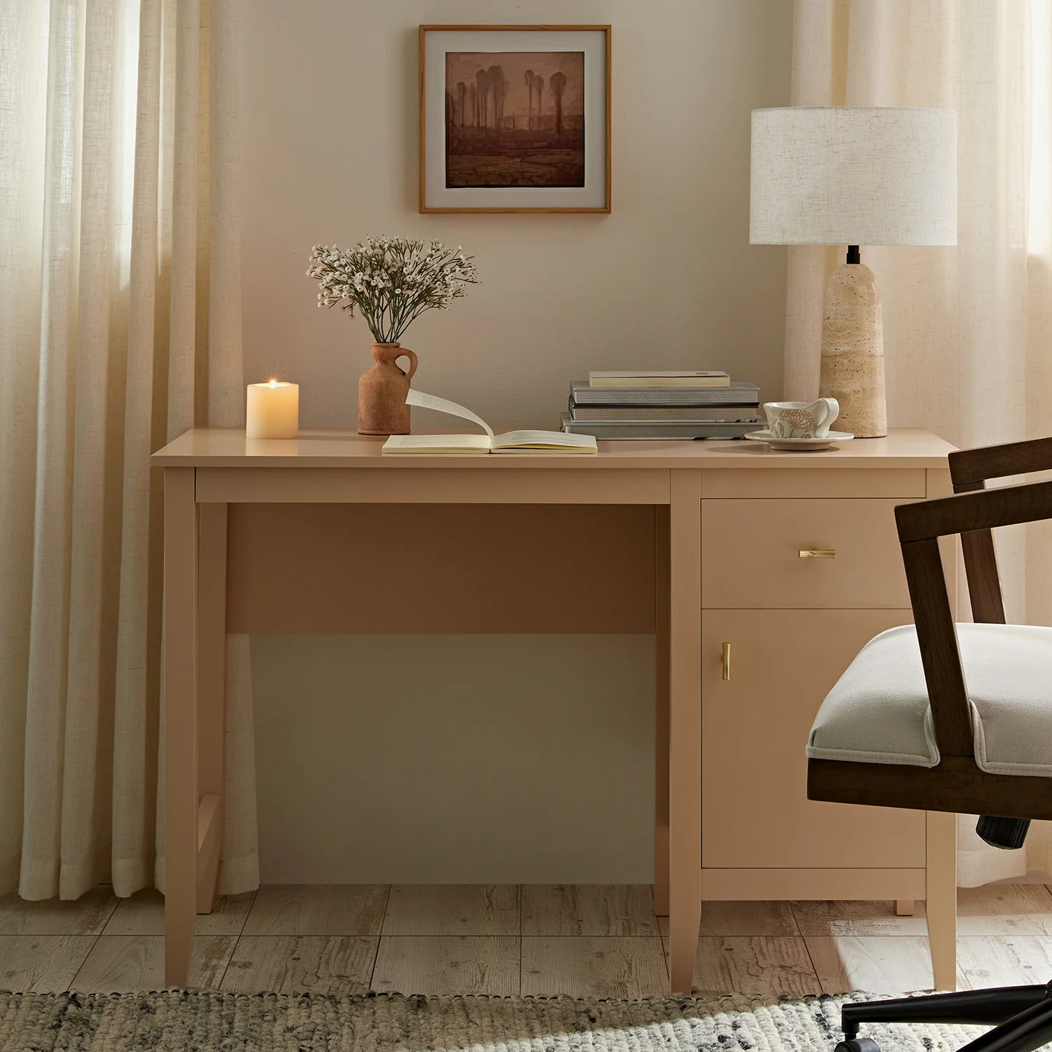 Oakham Writing Desk, Nude Pink - Image 2