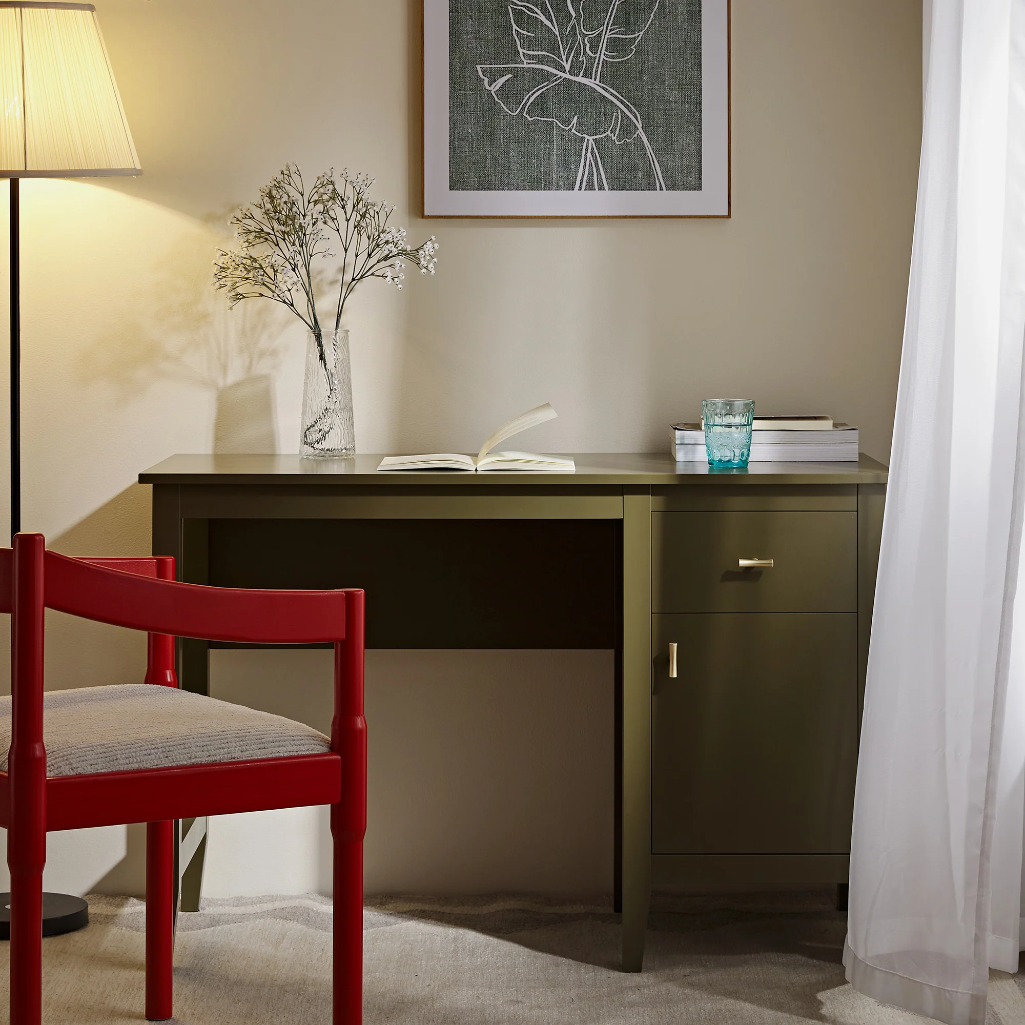 Oakham Writing Desk, Olive Grove - Image 2
