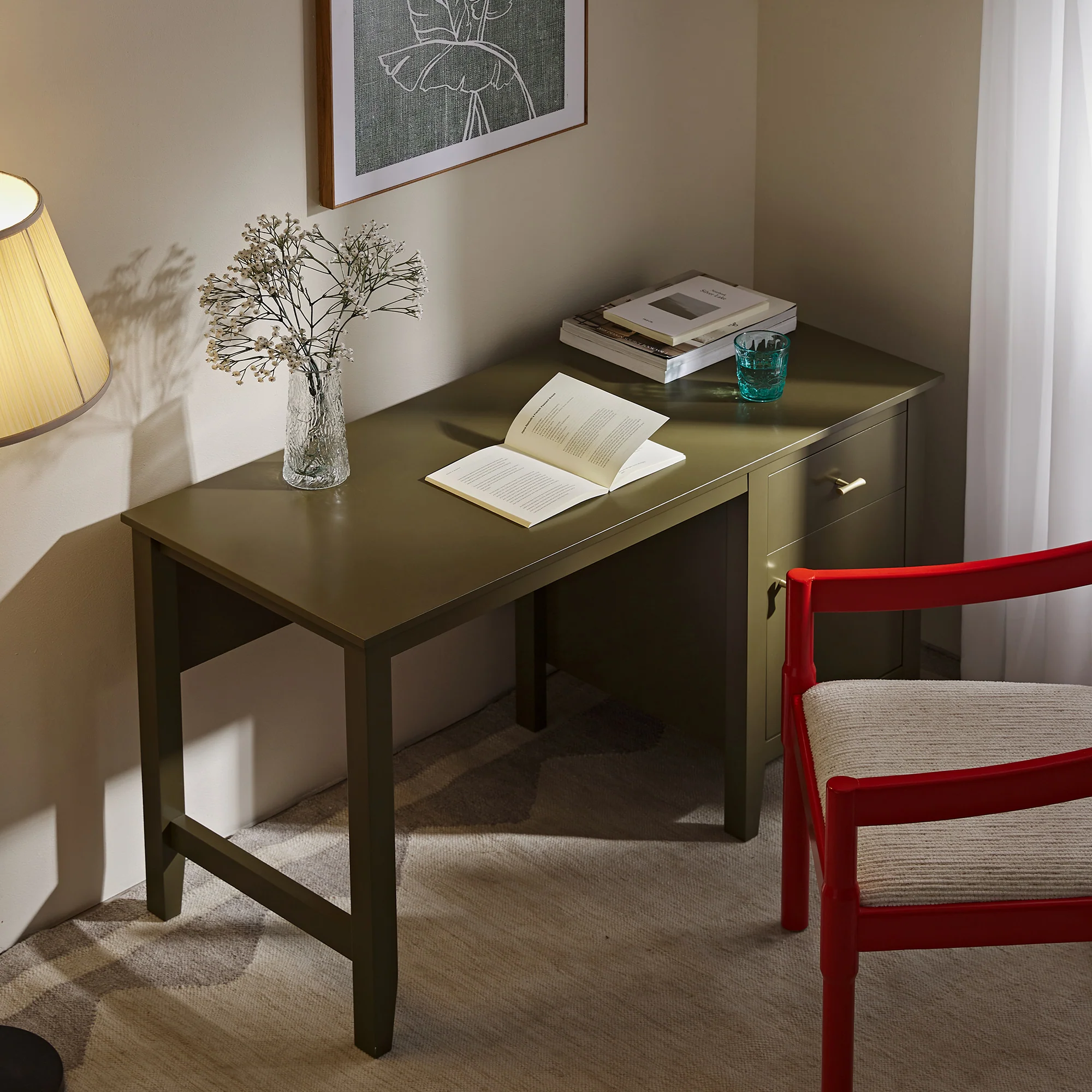 Oakham Writing Desk, Olive Grove - Image 4