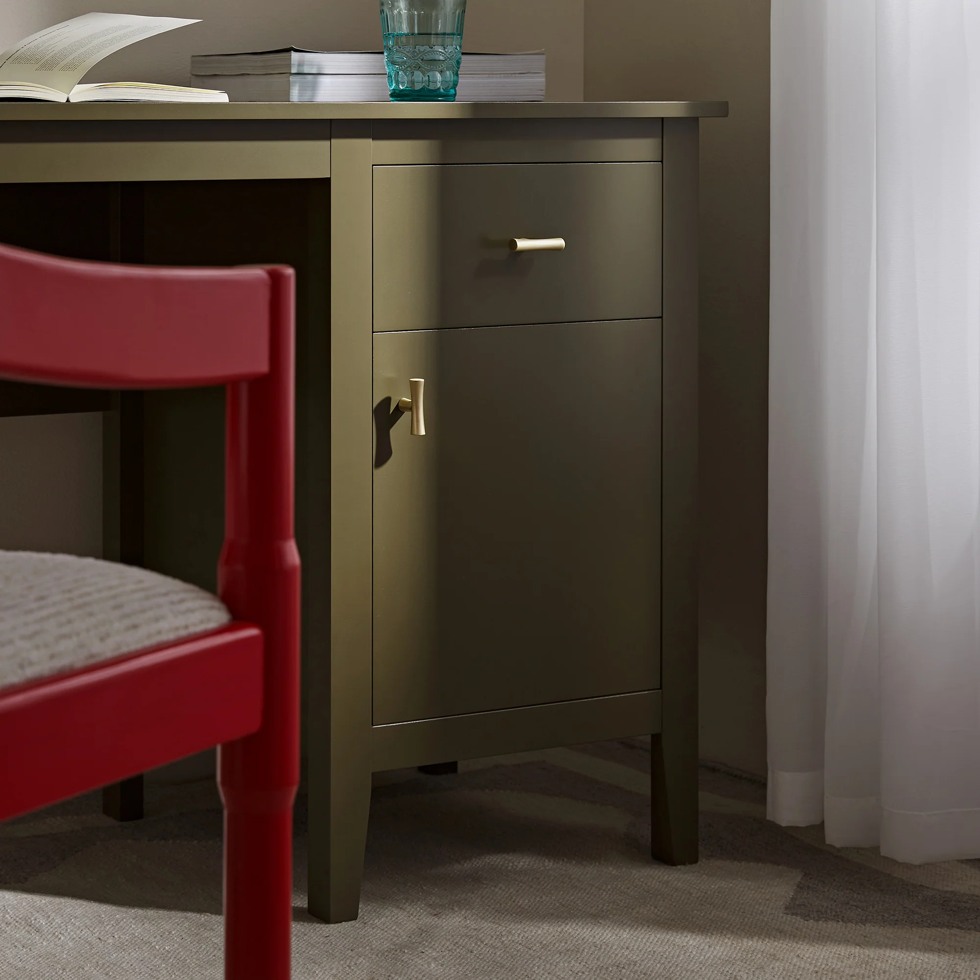 Oakham Writing Desk, Olive Grove - Image 5
