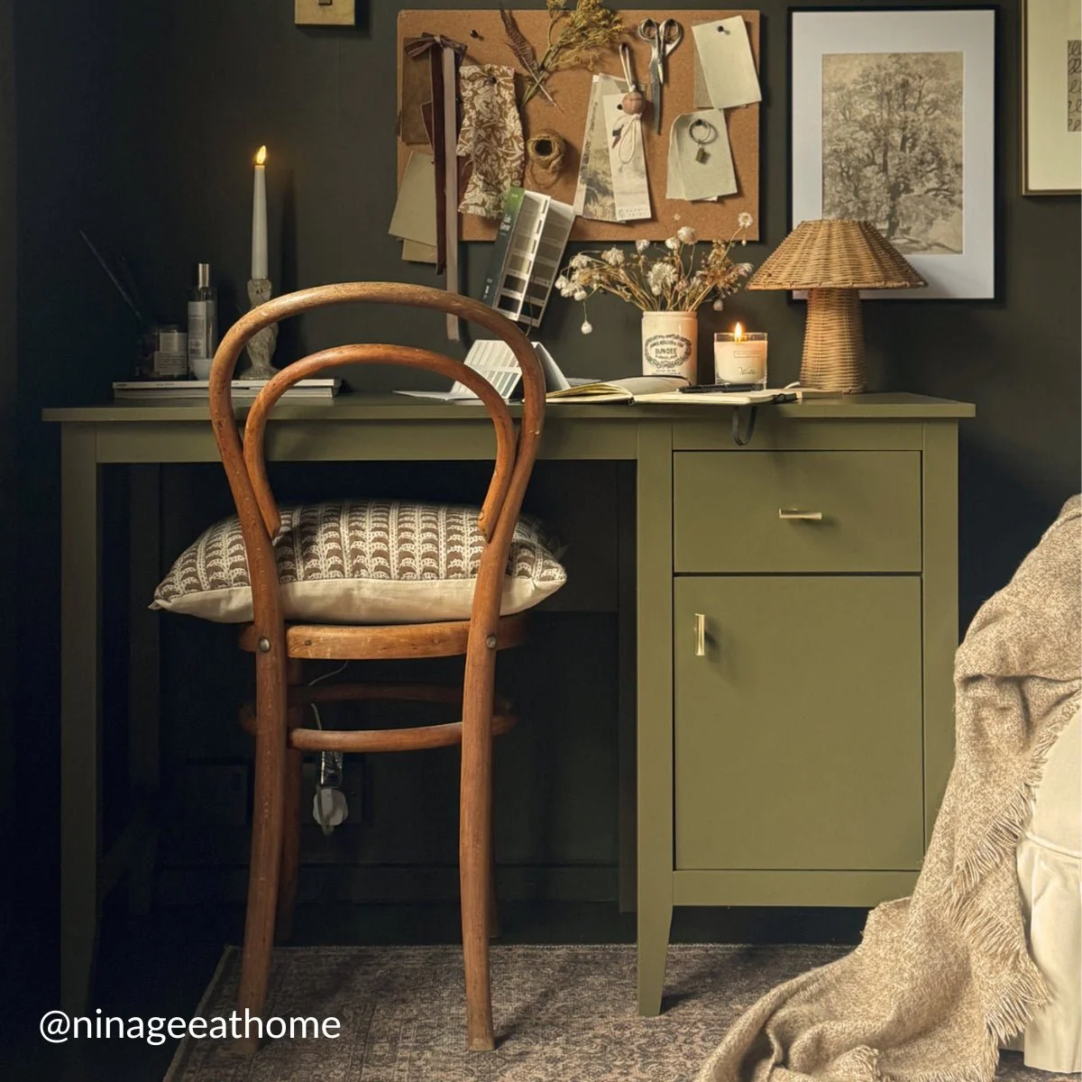 Oakham Writing Desk, Olive Grove - Image 7