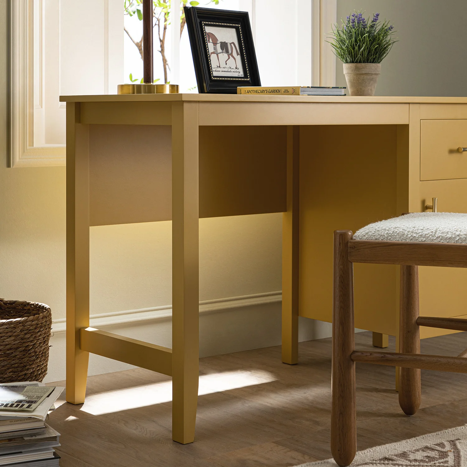 Oakham Writing Desk, Rattan Yellow - Image 4