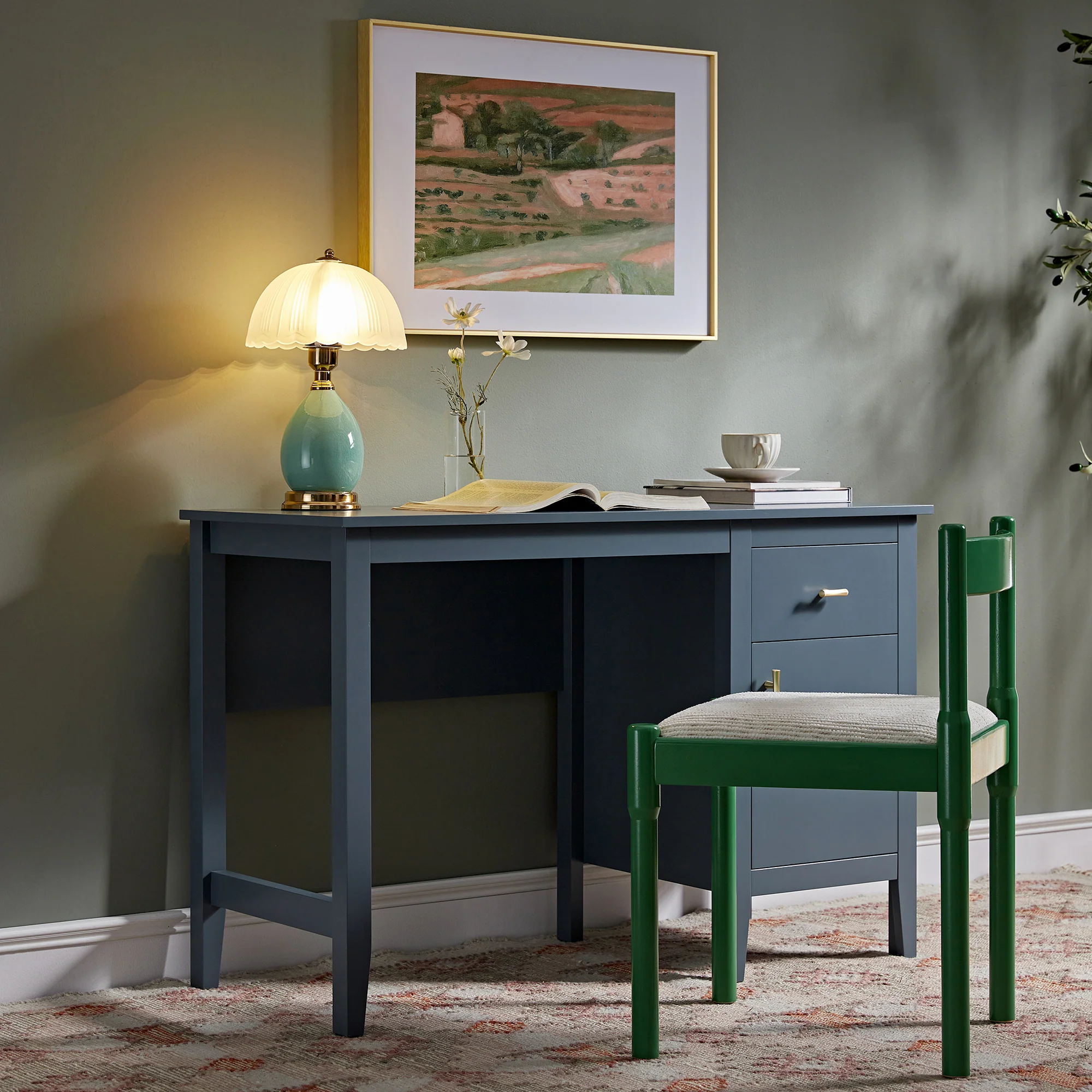 Oakham Writing Desk, Stormy Blue - Image 2