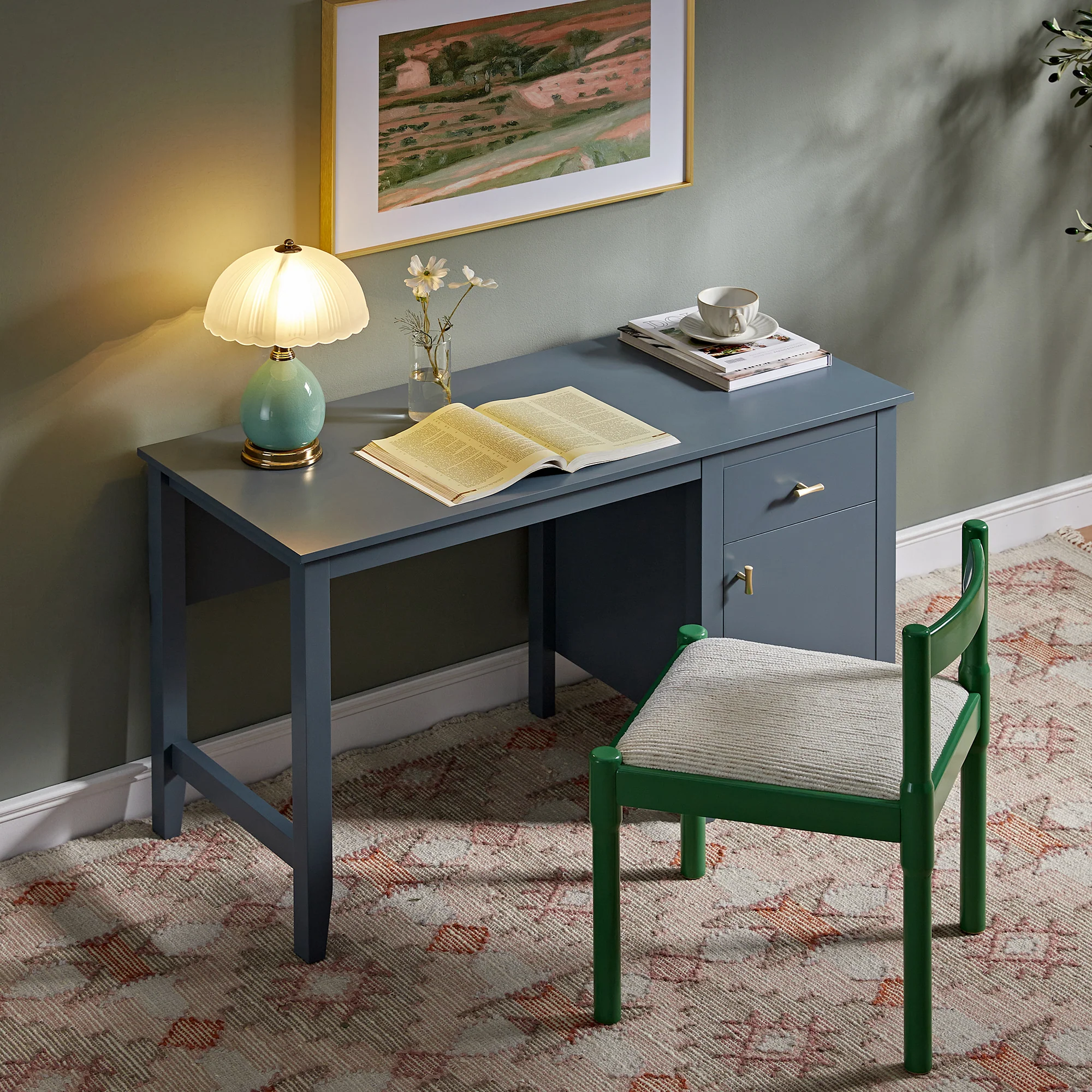 Oakham Writing Desk, Stormy Blue - Image 4