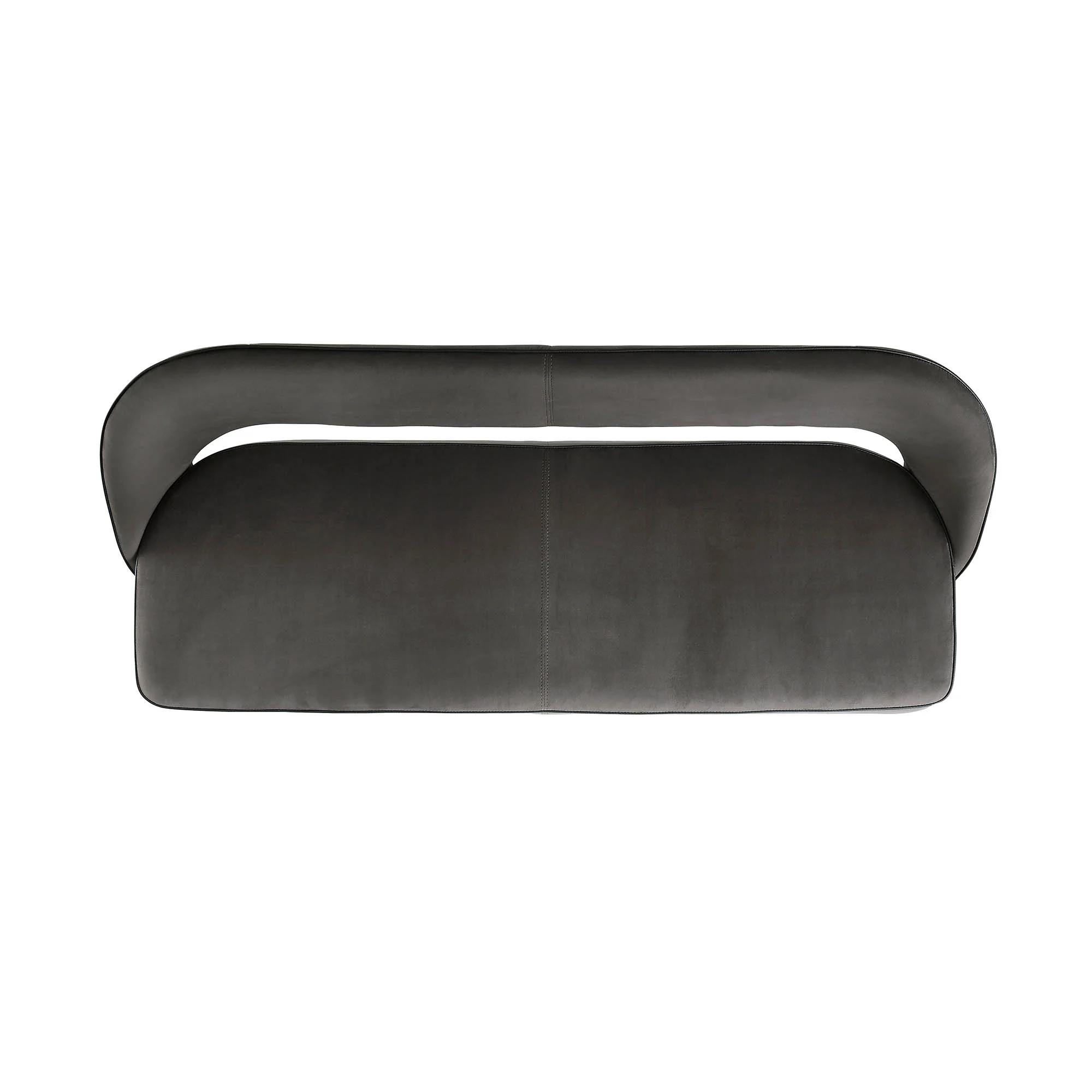 Oakley Dark Grey Velvet Upholstered 3 Seater Dining Bench with Contrast Piping - Image 8
