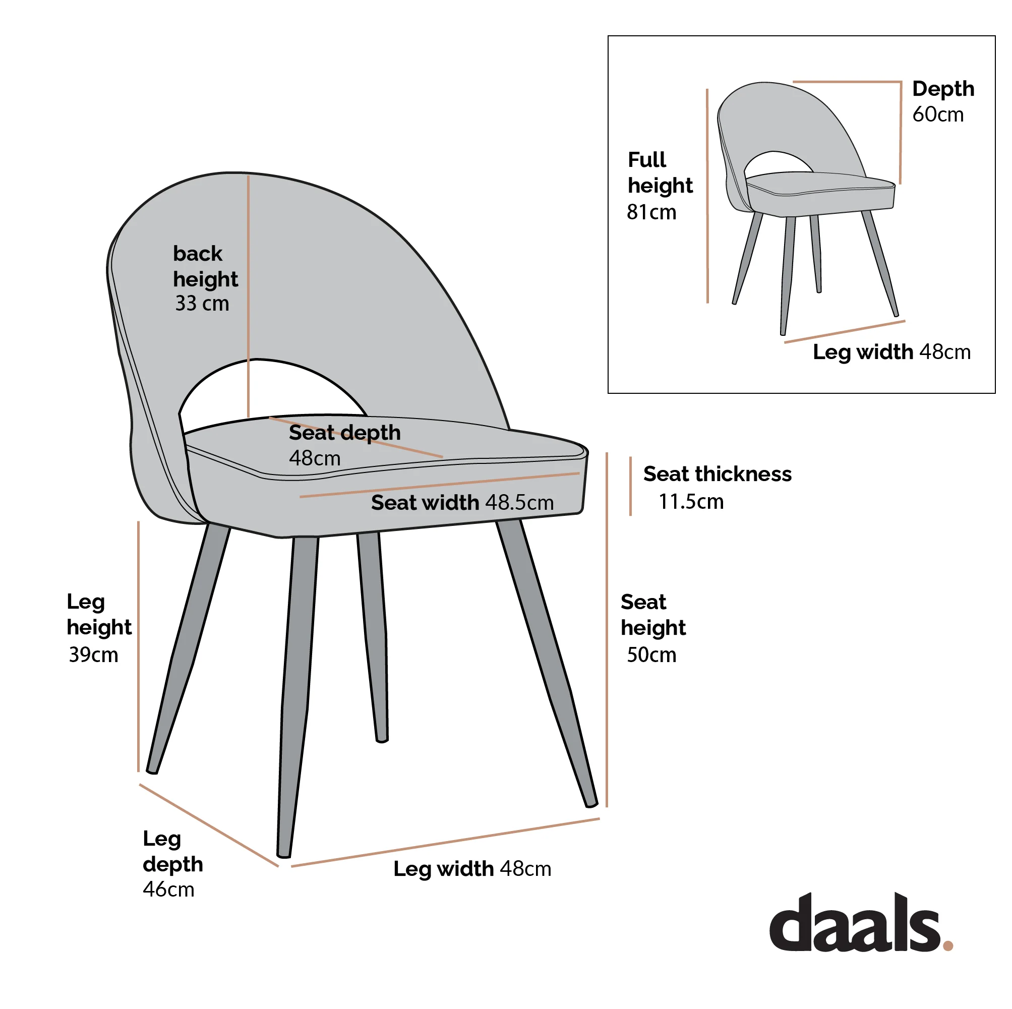 Oakley Set of 2 Grey Boucle Upholstered Dining Chairs with Piping - Image 4