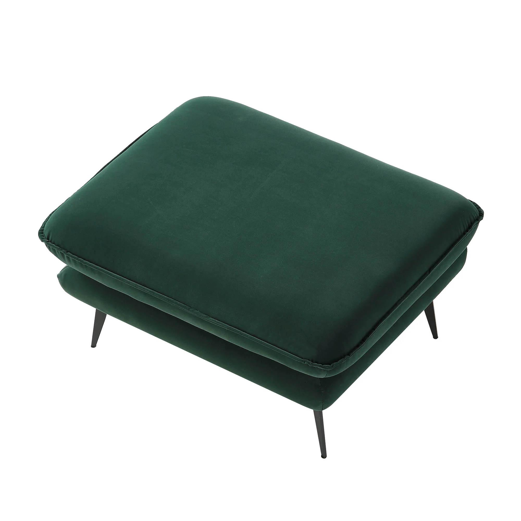 Obriel Forest Green Velvet Footstool - Image 8