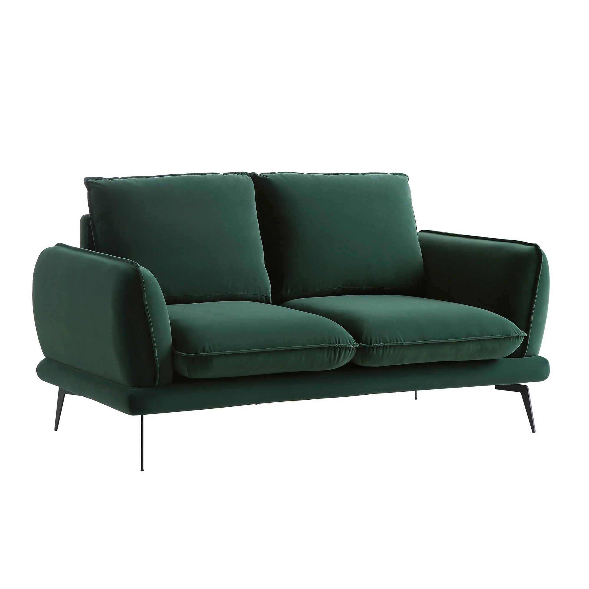 Obriel Forest Green Velvet Sofa, 2-Seater - Image 5