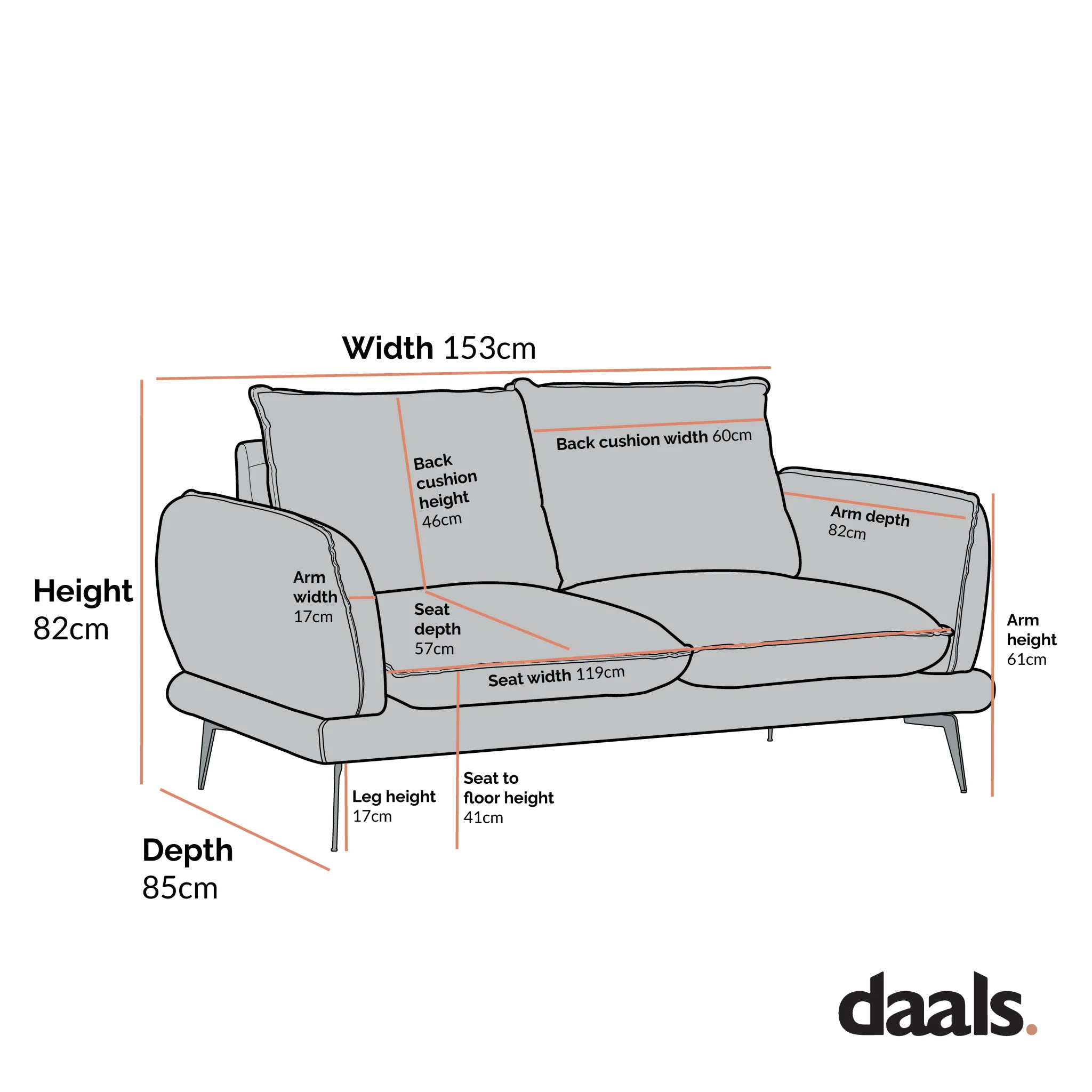Obriel Oatmeal Fabric Sofa, 2-Seater - Image 6