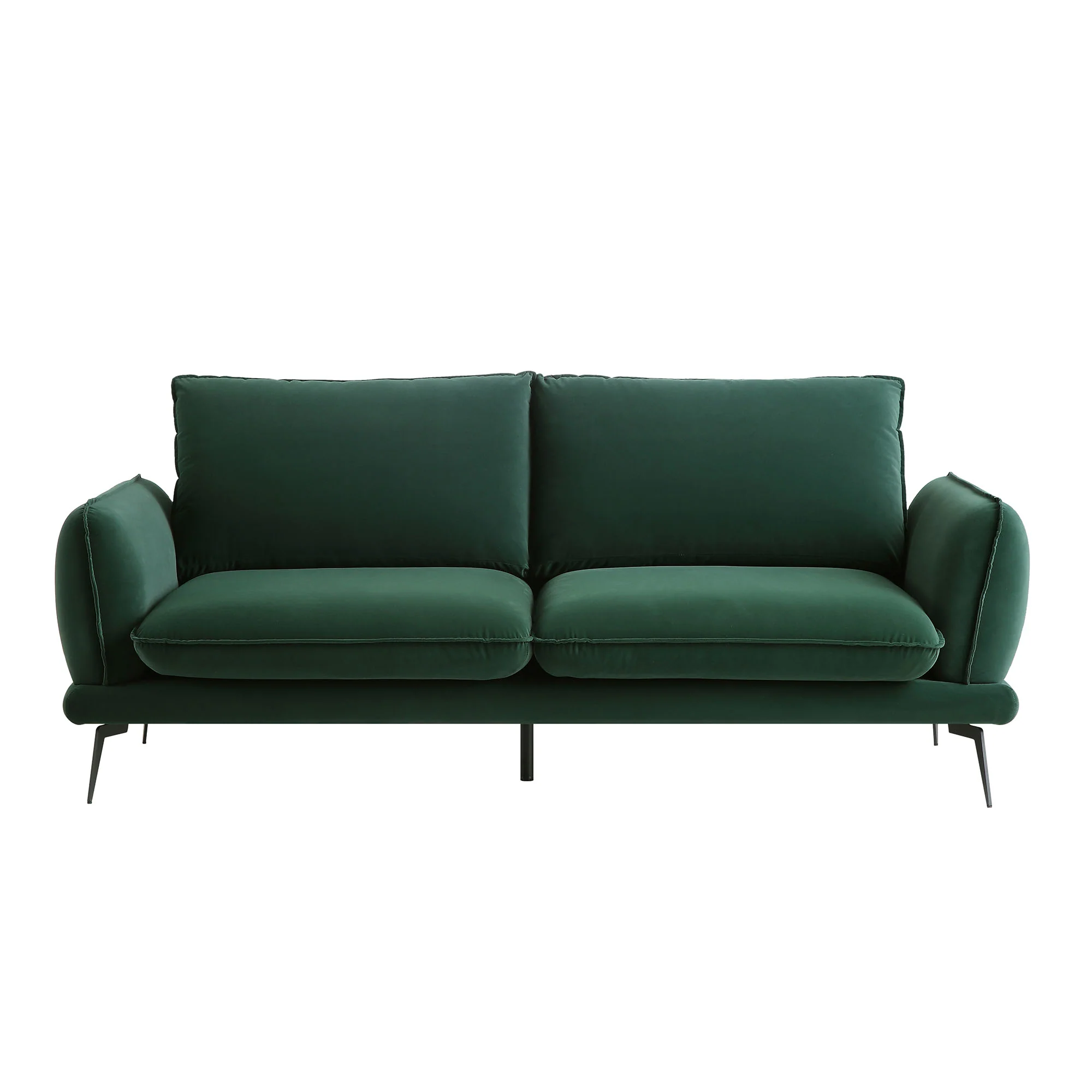 Obriel Forest Green Velvet Sofa, 3-Seater - Image 5