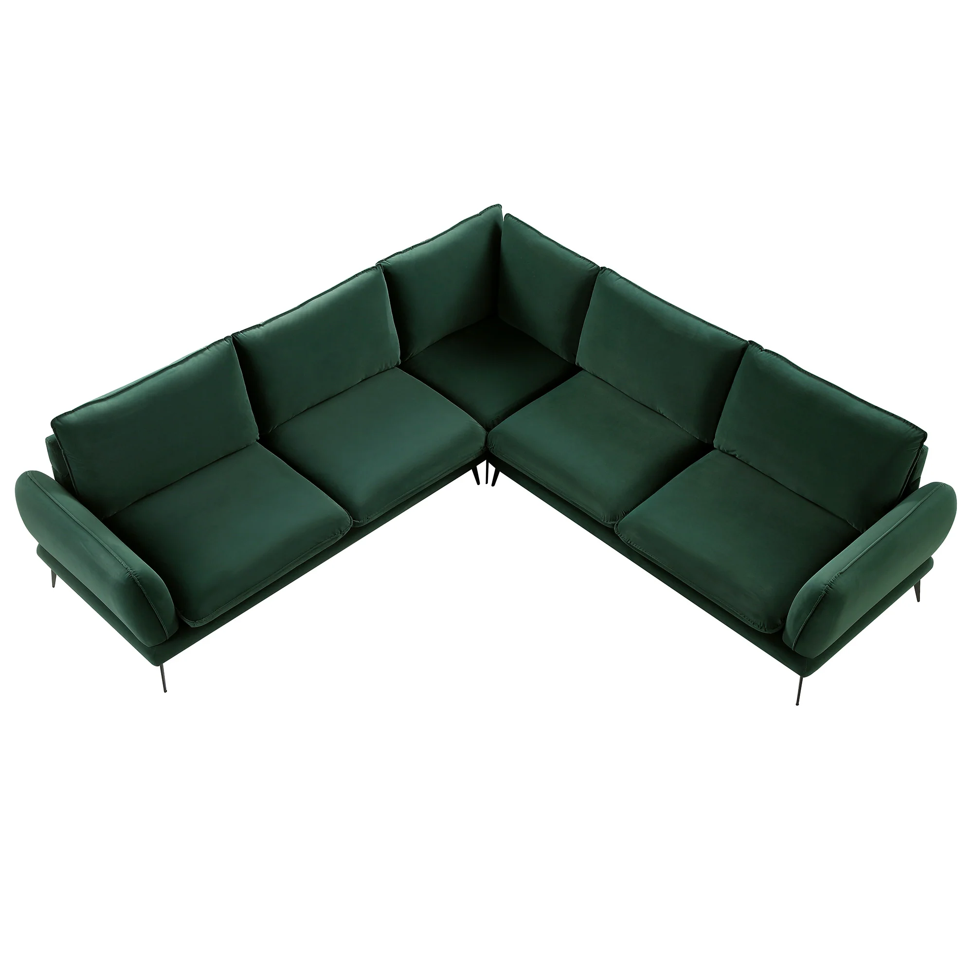 Obriel Forest Green Velvet Grande Corner Sofa - Image 5