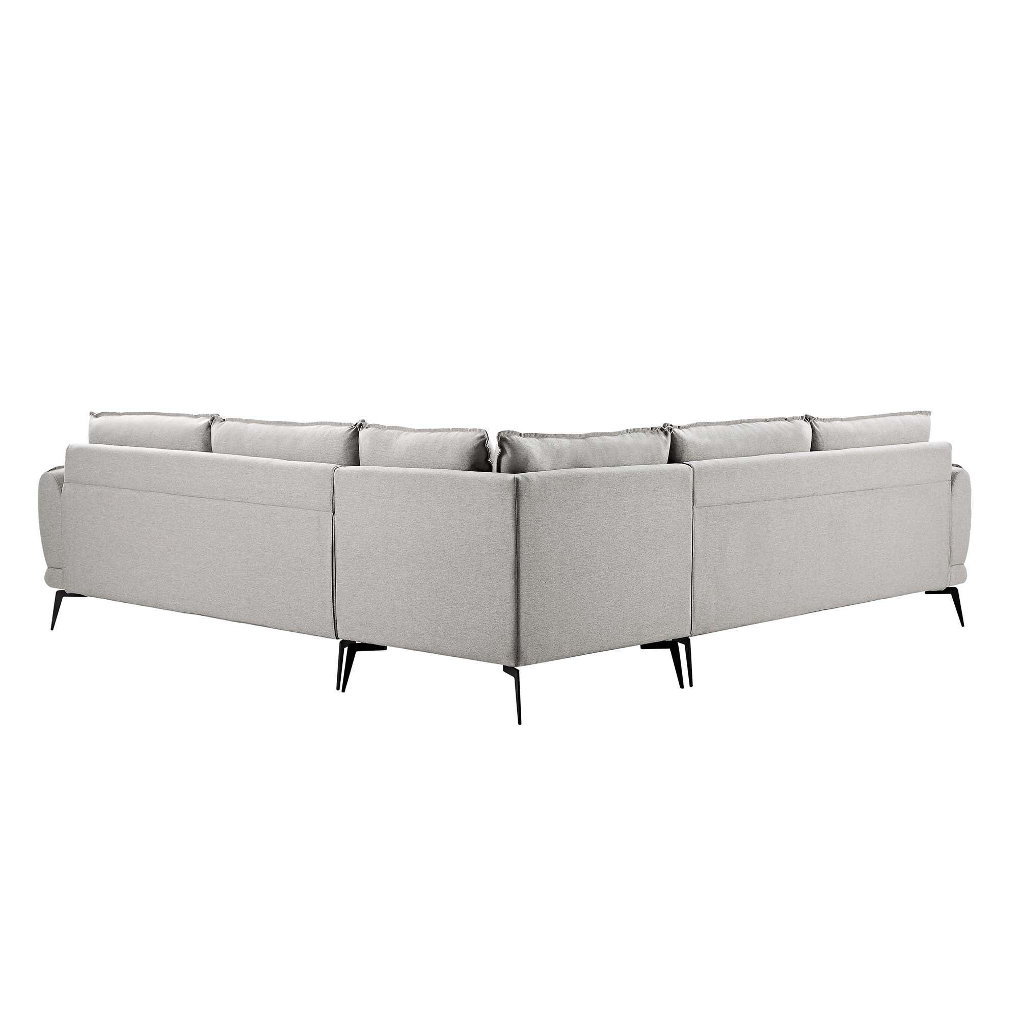 Obriel Grey Marl Fabric Grande Corner Sofa - Image 10