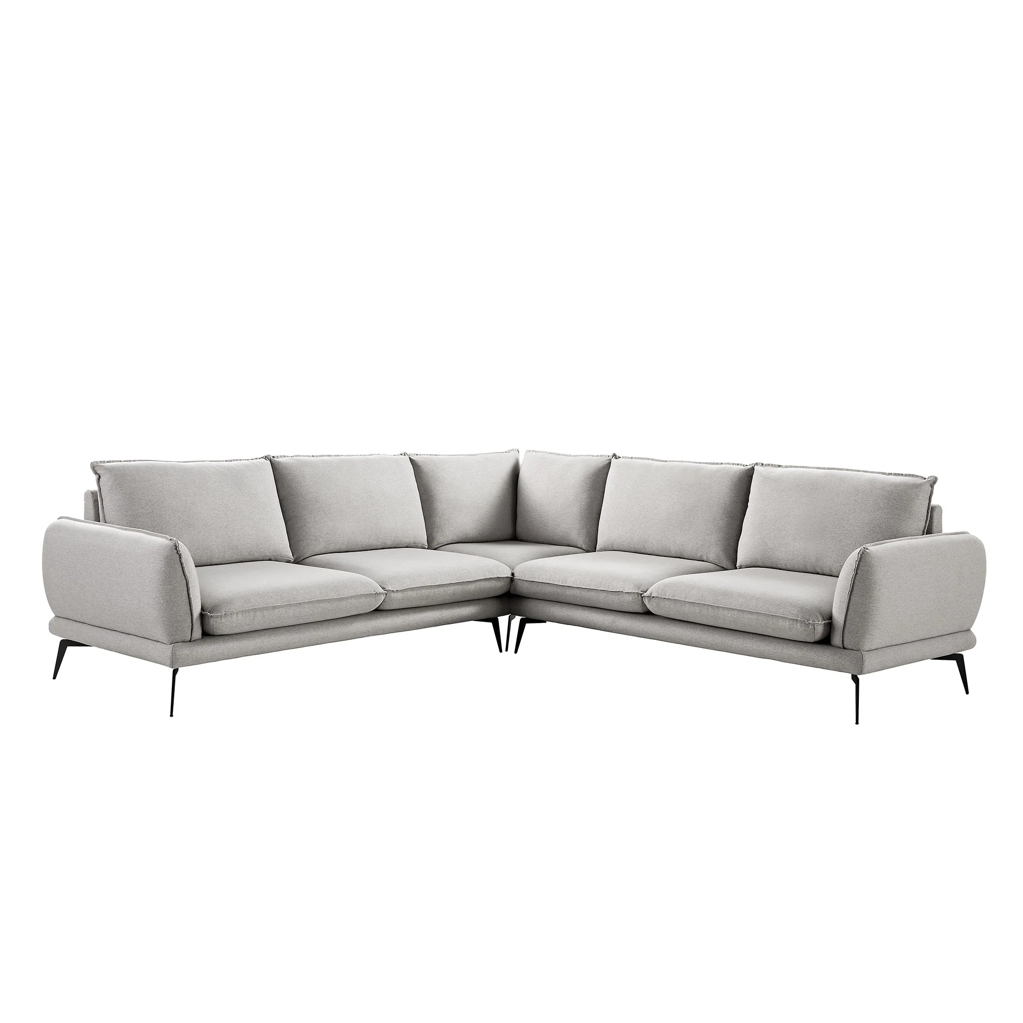 Obriel Grey Marl Fabric Grande Corner Sofa - Image 5