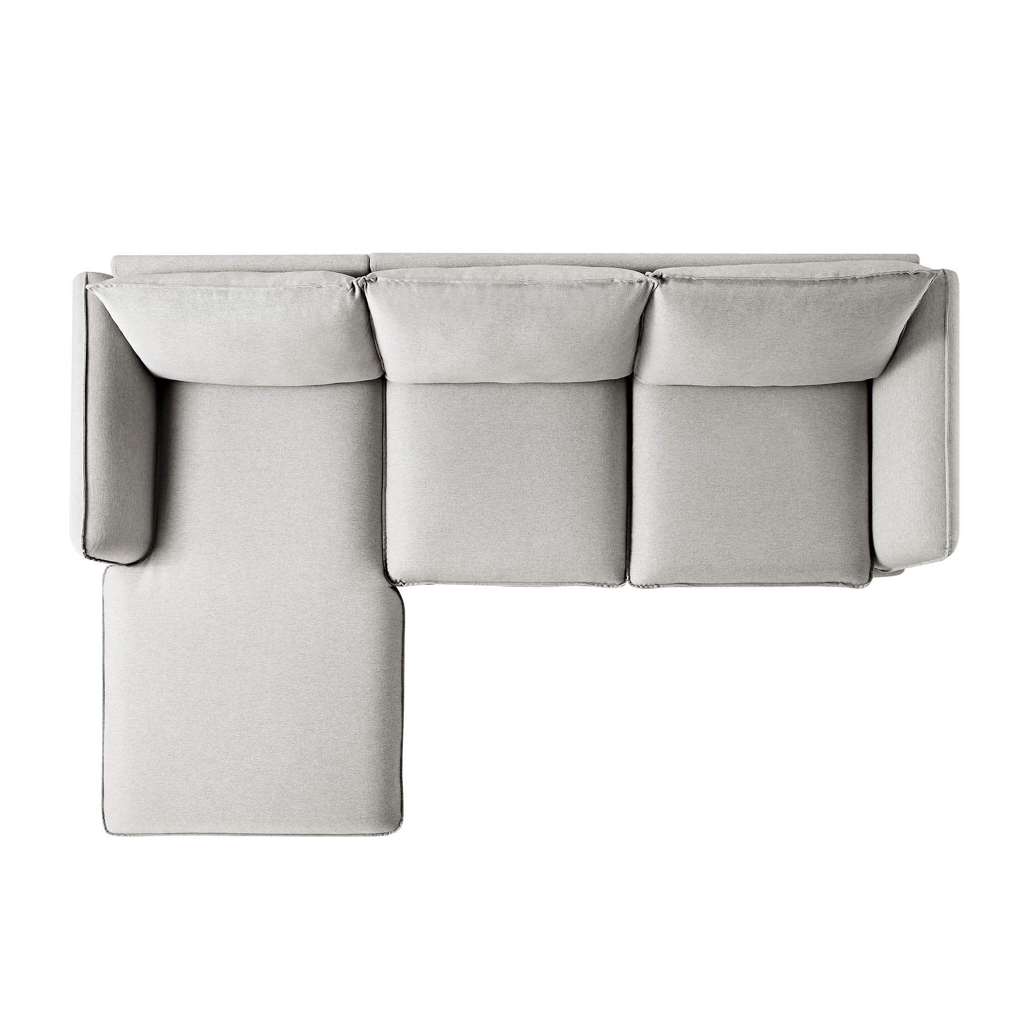 Obriel Grey Marl Fabric Sofa, Grande Chaise Sofa Left Hand Facing - Image 9