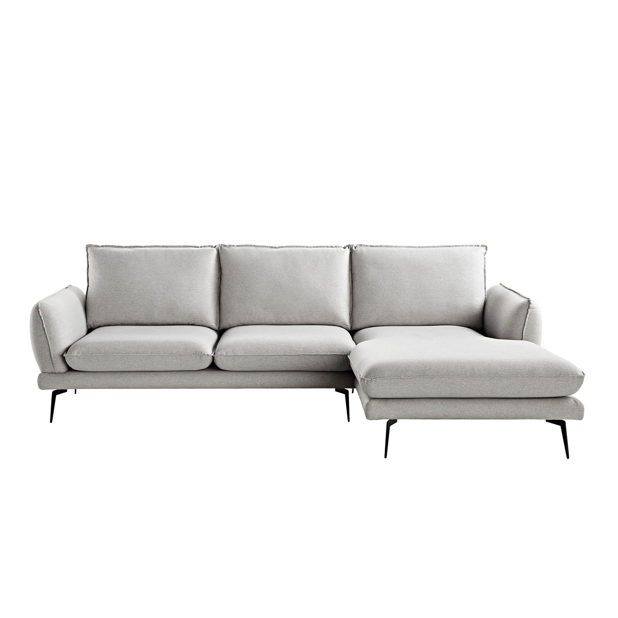 Obriel Grey Marl Fabric Sofa, Grande Chaise Sofa Right Hand Facing - Image 6