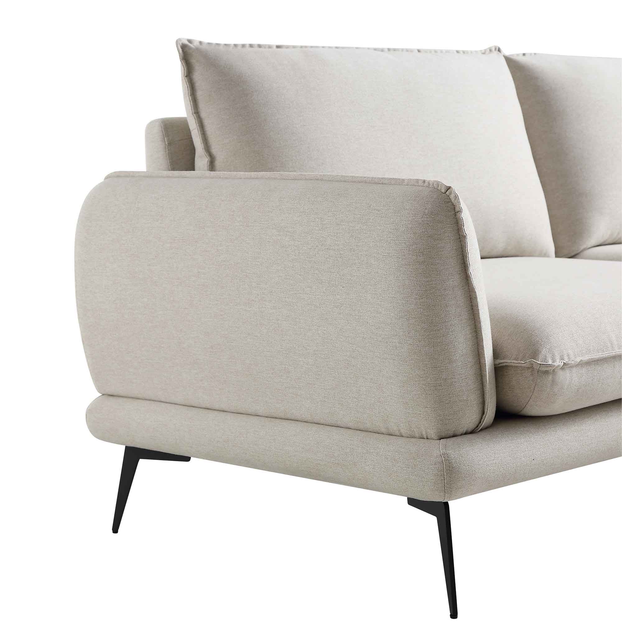 Obriel Oatmeal Fabric Sofa, 3-Seater - Image 10