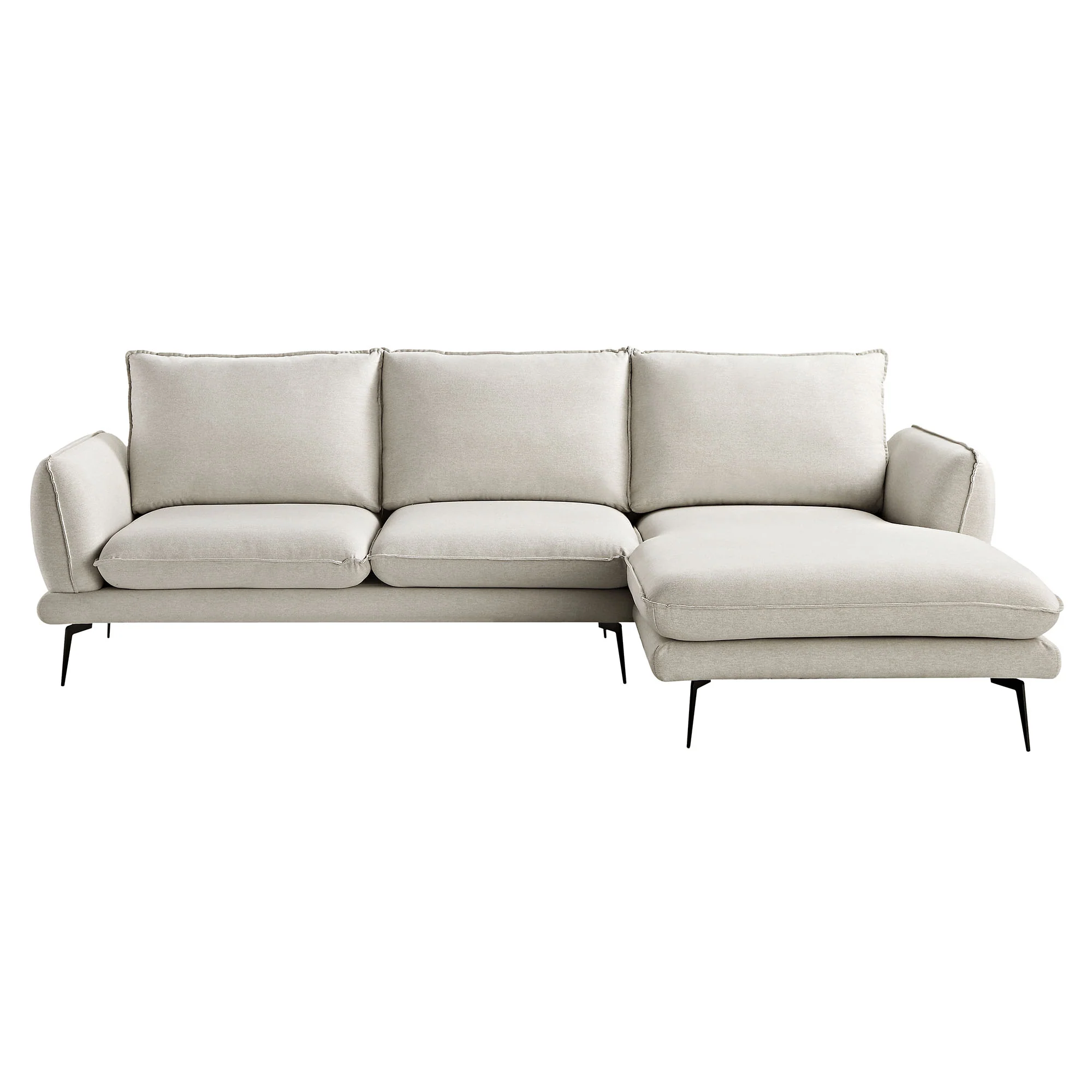 Obriel Oatmeal Fabric Sofa, Grande Chaise Sofa Right Hand Facing - Image 5