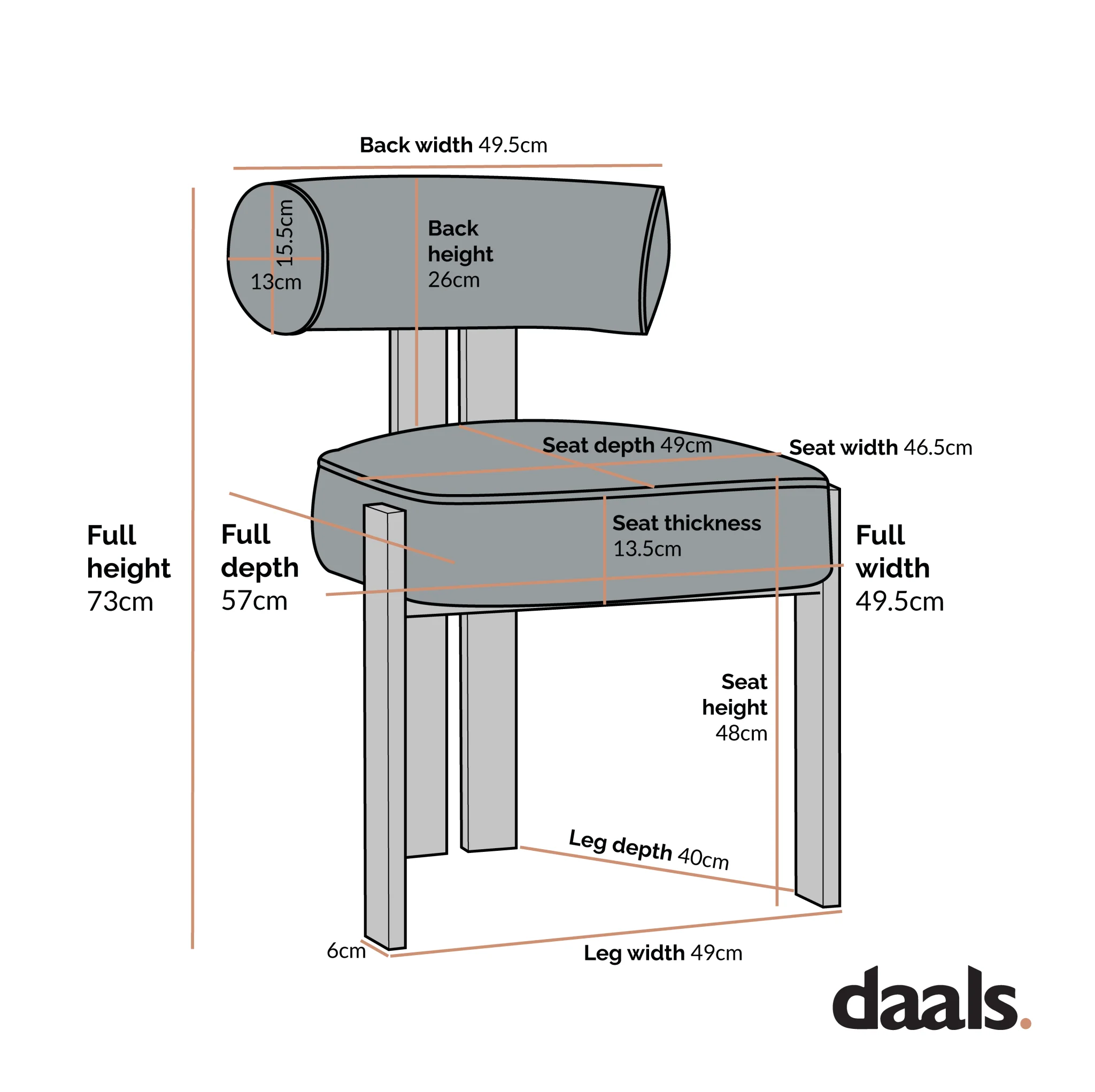 Ophelia Taupe Boucle Dining Chair - Image 6