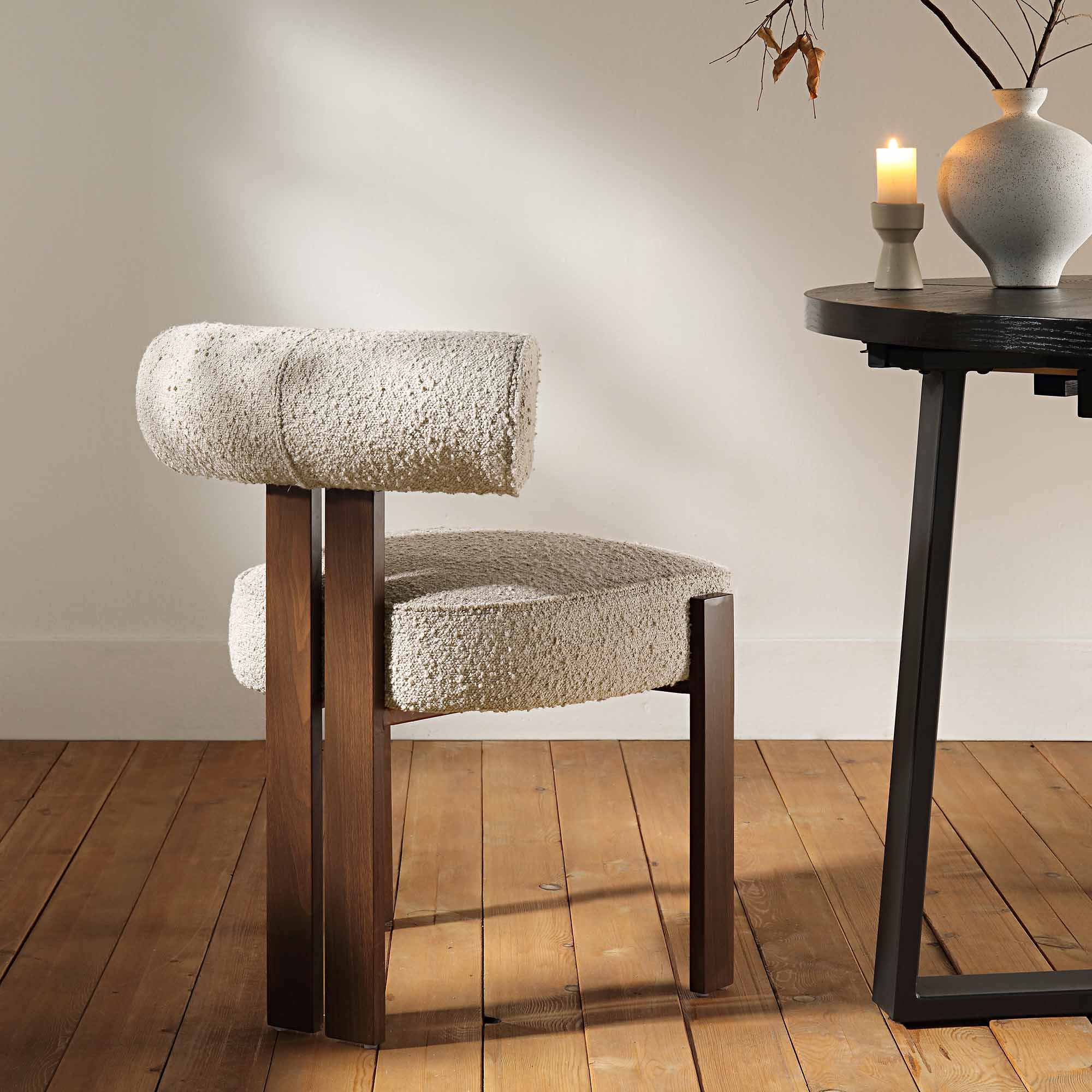 Ophelia Taupe Boucle Dining Chair - Image 2
